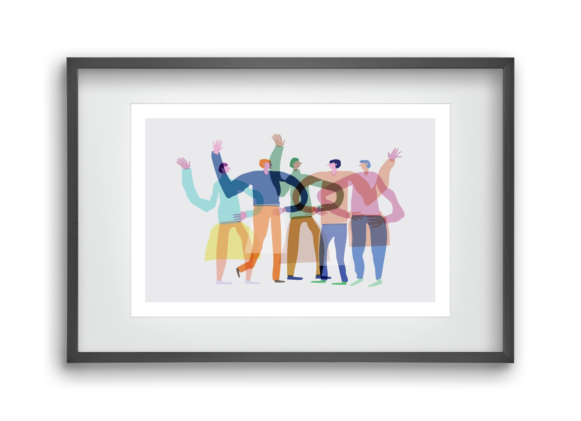 Transparent Friends, 45x30 cm (30x20 cm), Fekete keret, paszpartuval