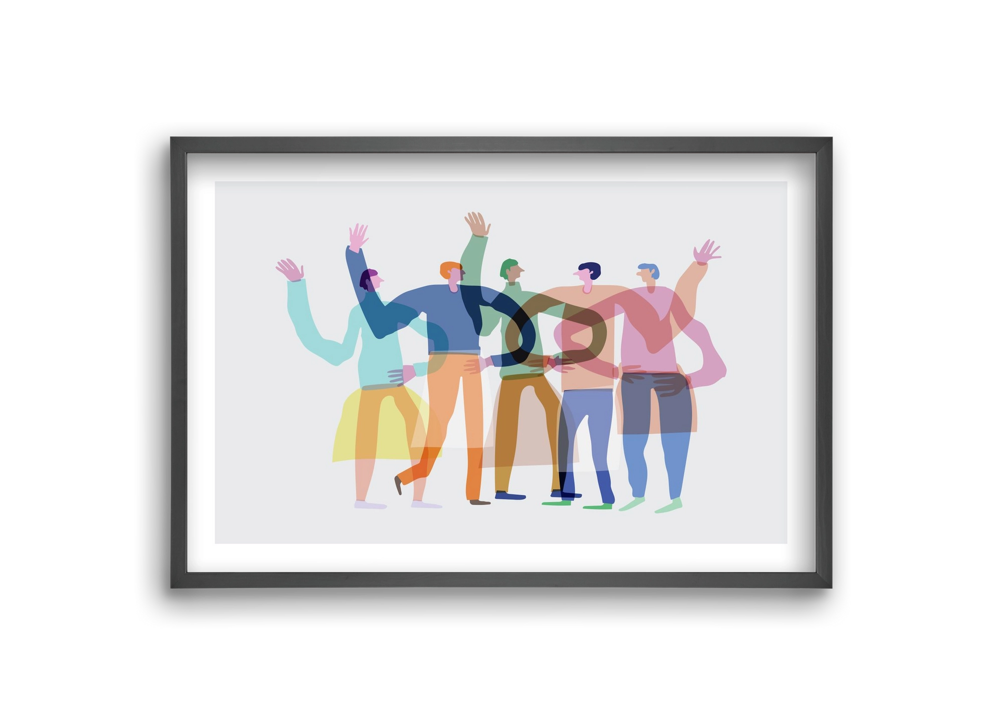 Transparent Friends, 30x20 cm (30x20 cm), Fekete keret