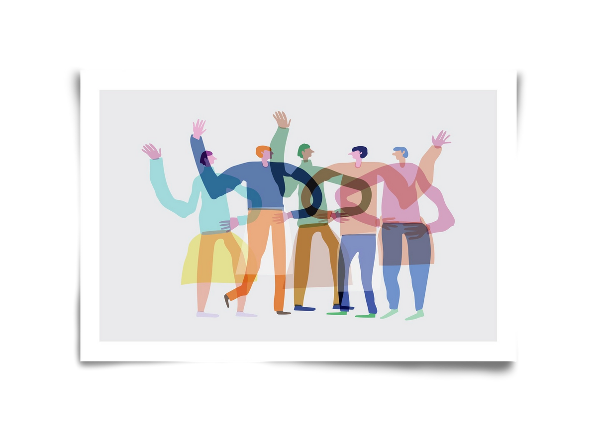 Transparent Friends, 45x30 cm, Keret nélkül