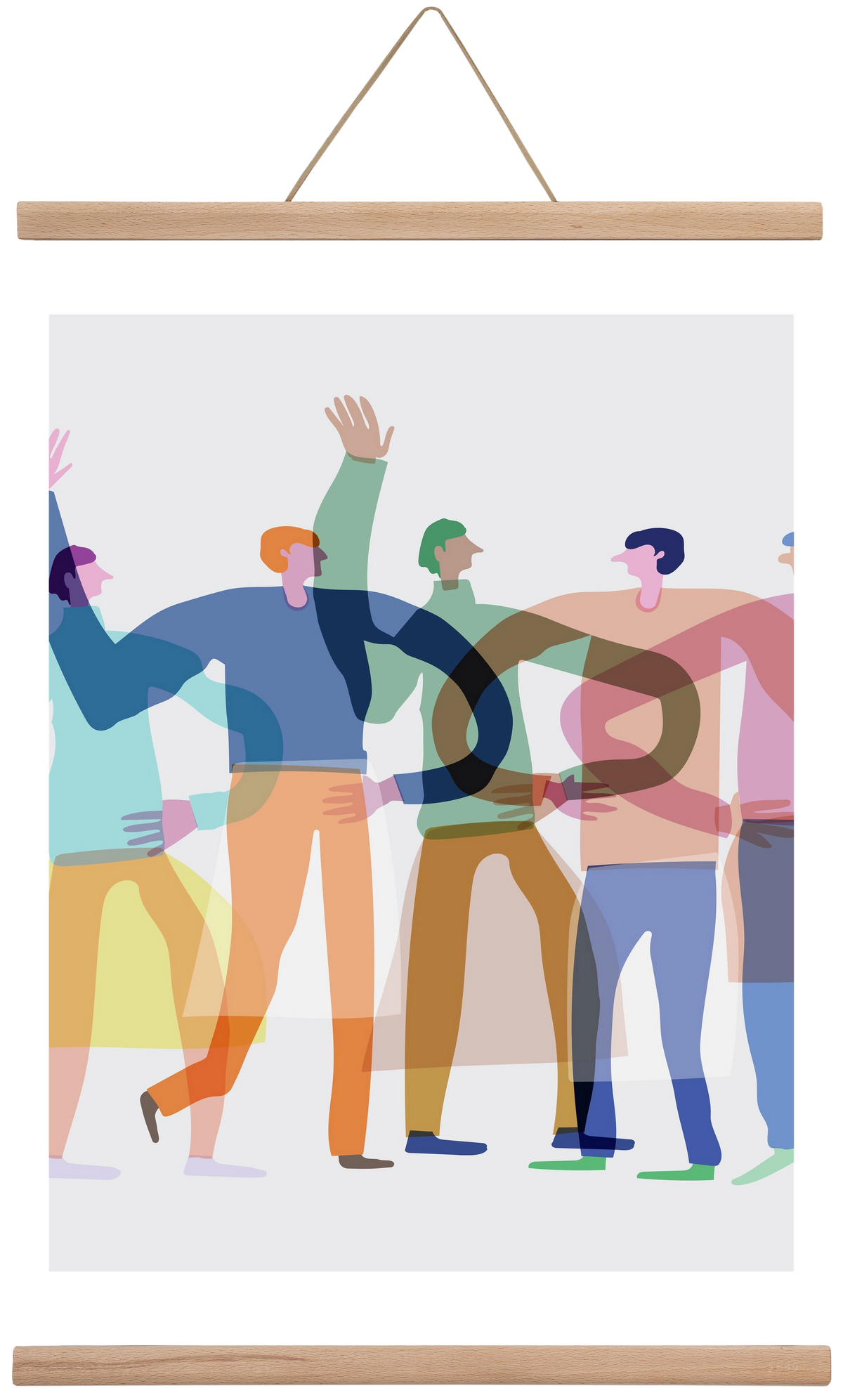 Transparent Friends, 60x40 cm (60x40 cm), Tölgy akasztó