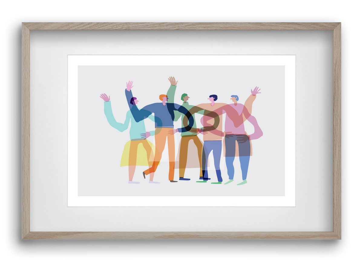 Transparent Friends, 60x40 cm (45x30 cm), Tölgy keret, paszpartuval