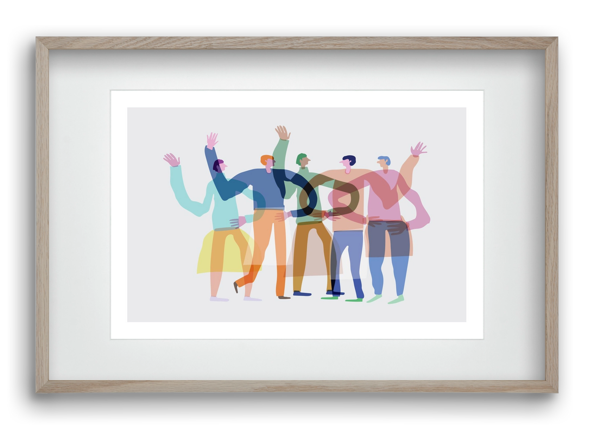 Transparent Friends, 60x40 cm (45x30 cm), Tölgy keret, paszpartuval