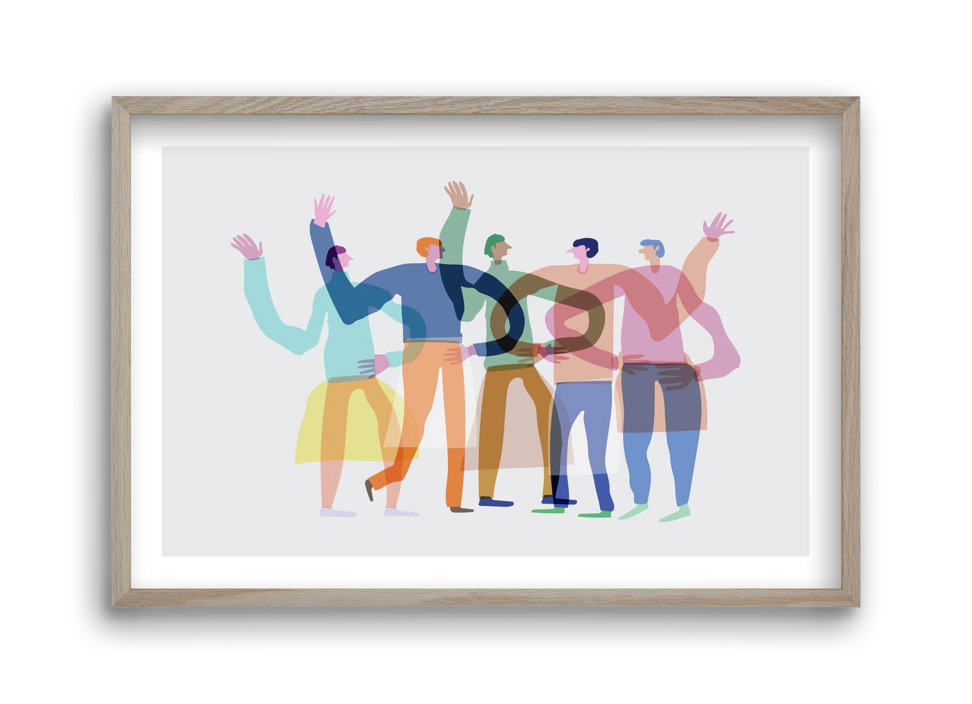 Transparent Friends, 45x30 cm (45x30 cm), Tölgy keret