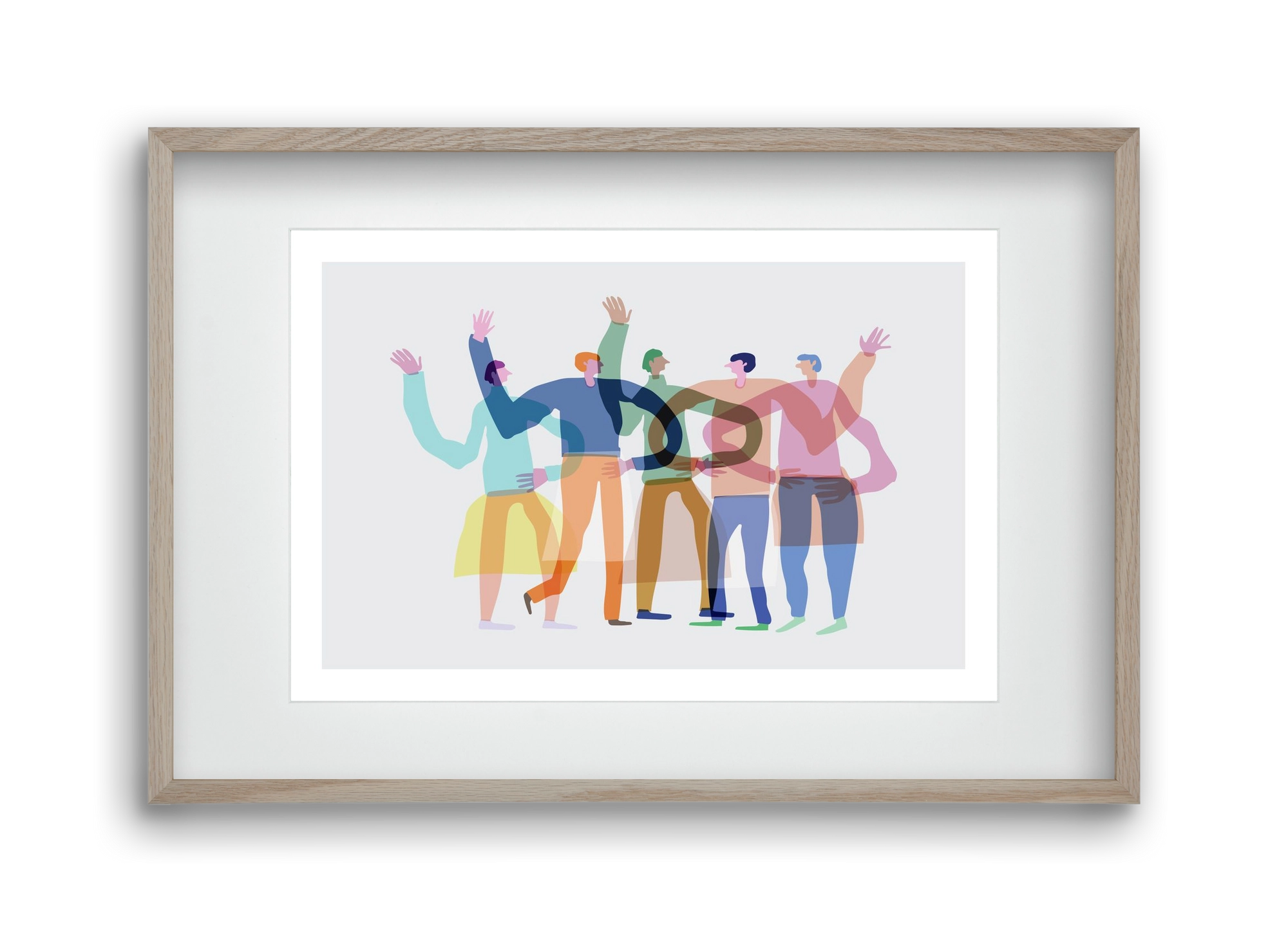 Transparent Friends, 45x30 cm (30x20 cm), Tölgy keret, paszpartuval