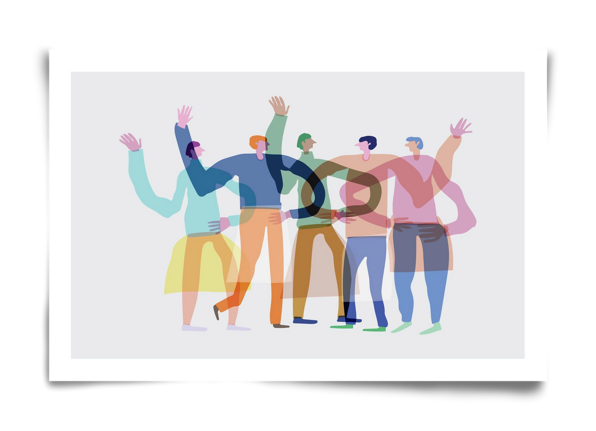 Transparent Friends, 60x40 cm, Keret nélkül