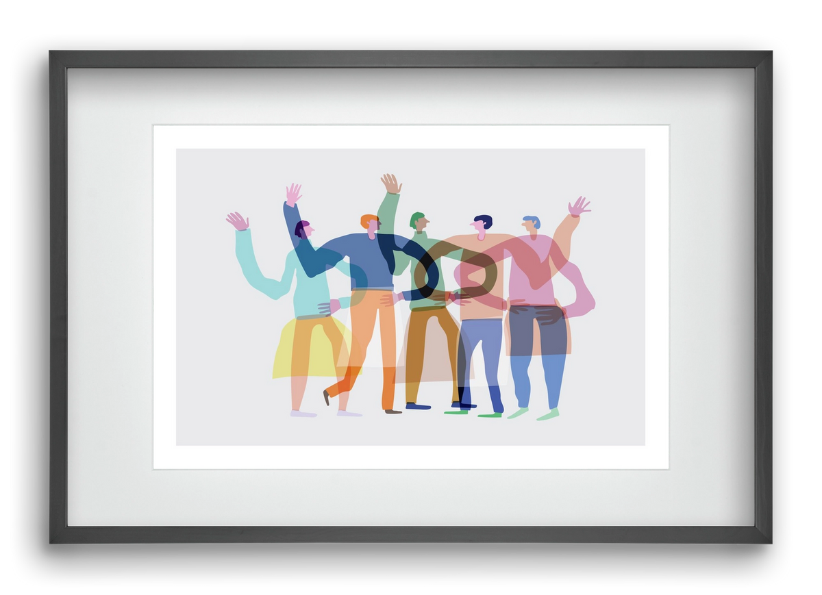 Transparent Friends, 60x40 cm (45x30 cm), Fekete keret, paszpartuval