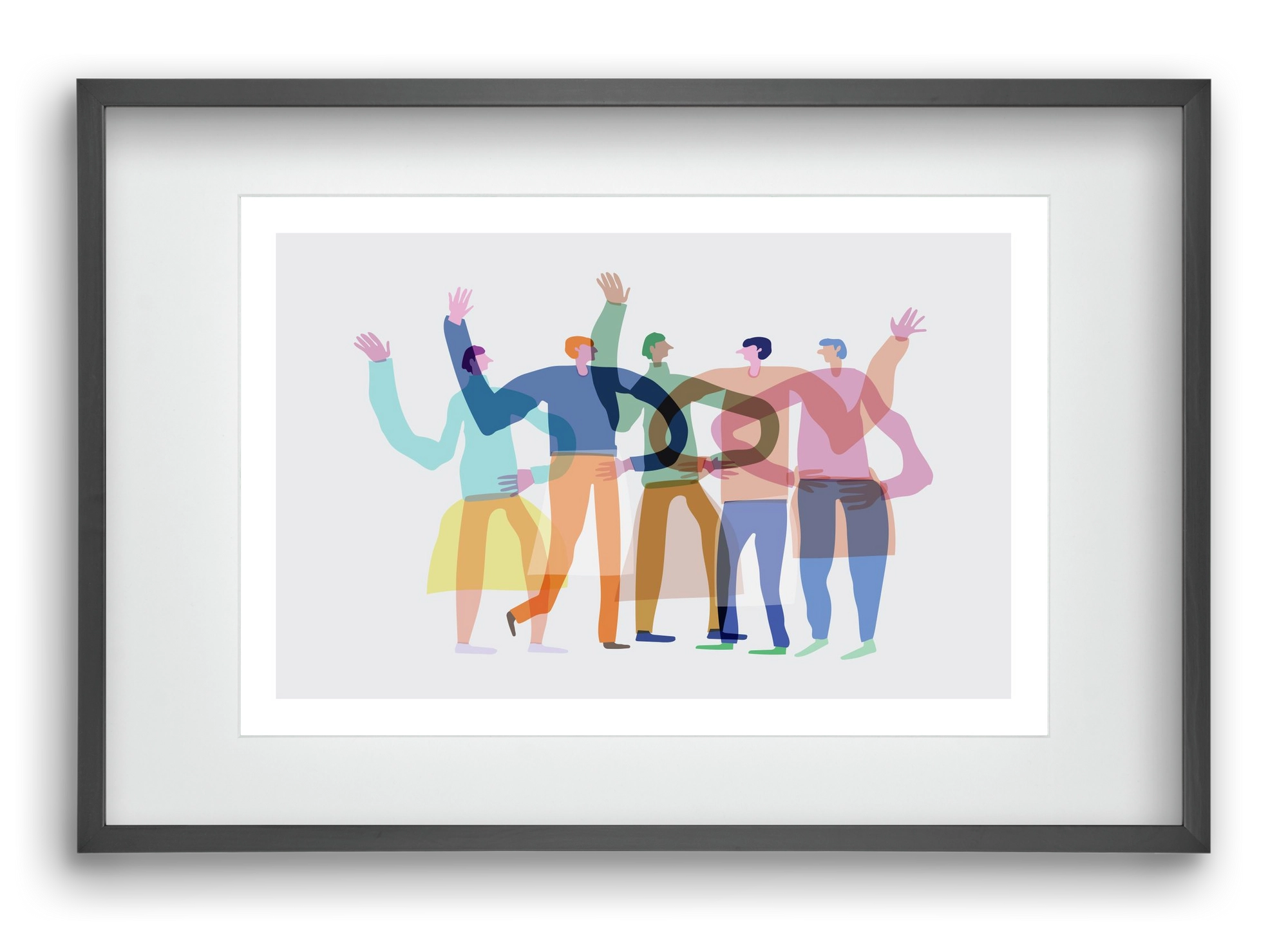 Transparent Friends, 60x40 cm (45x30 cm), Fekete keret, paszpartuval