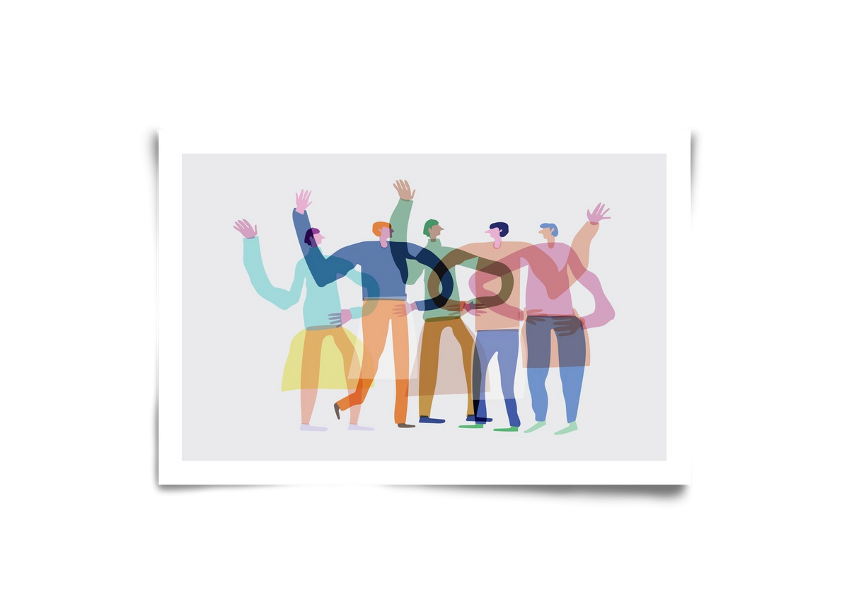 Transparent Friends, 30x20 cm, Keret nélkül