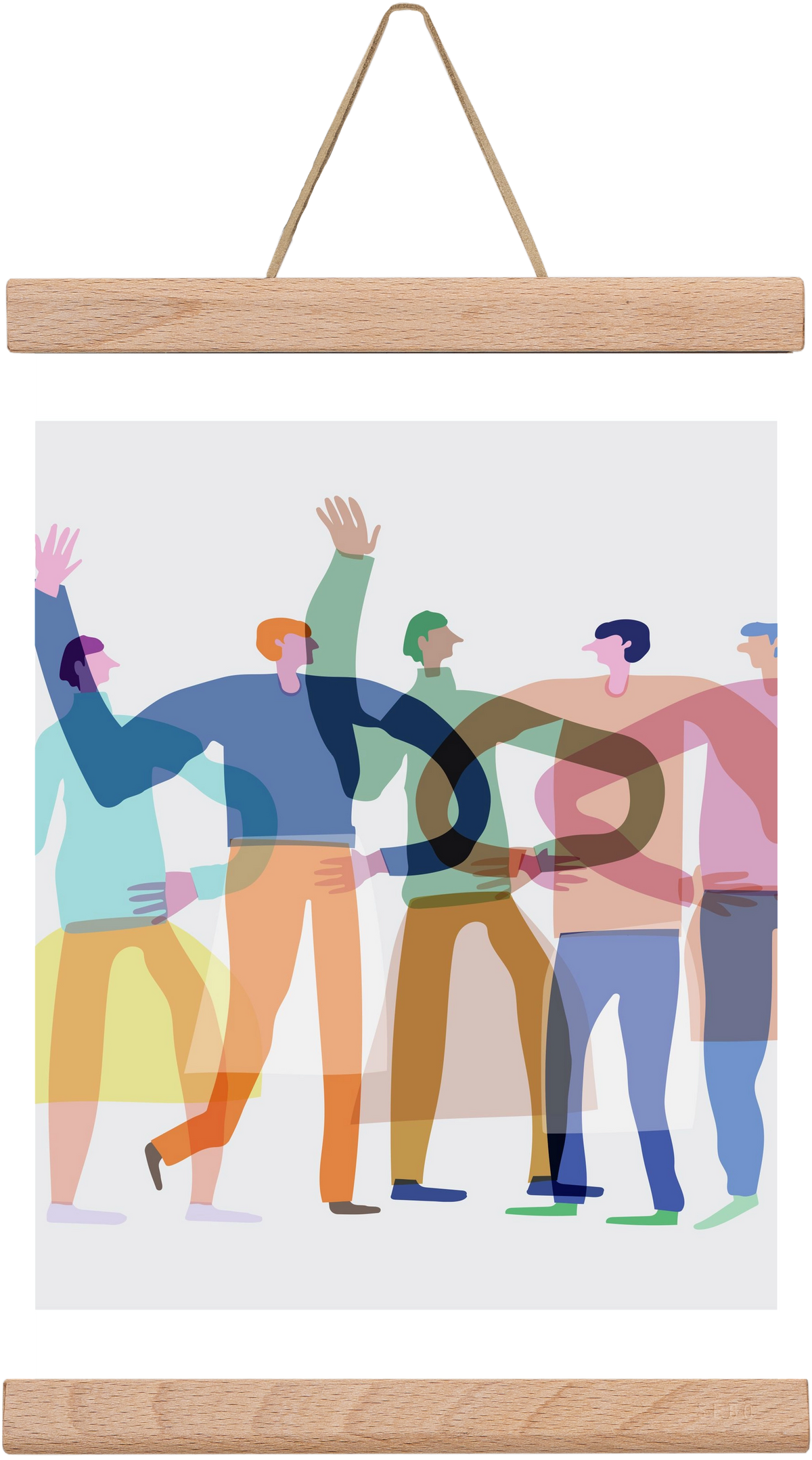 Transparent Friends, 30x20 cm (30x20 cm), Tölgy akasztó