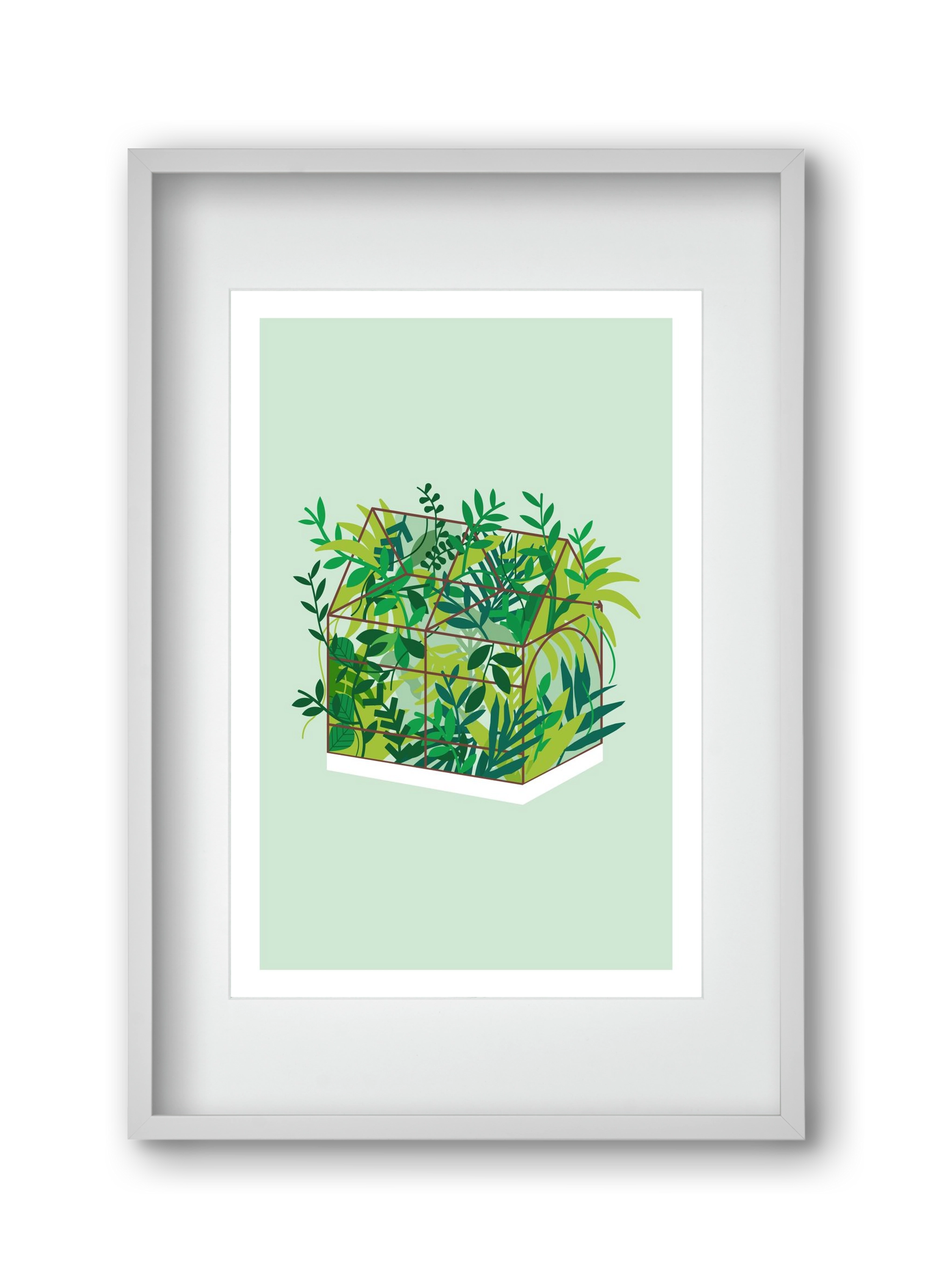Greenhouse, 30x45 cm (20x30 cm), Fehér keret, paszpartuval
