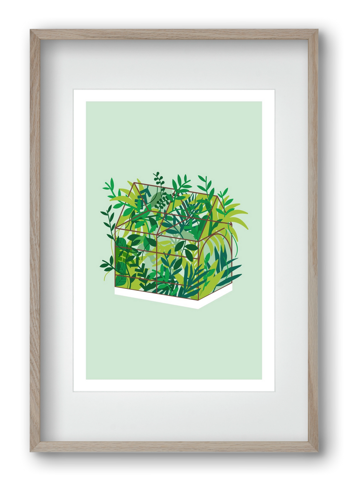 Greenhouse, 40x60 cm (30x45 cm), Tölgy keret, paszpartuval