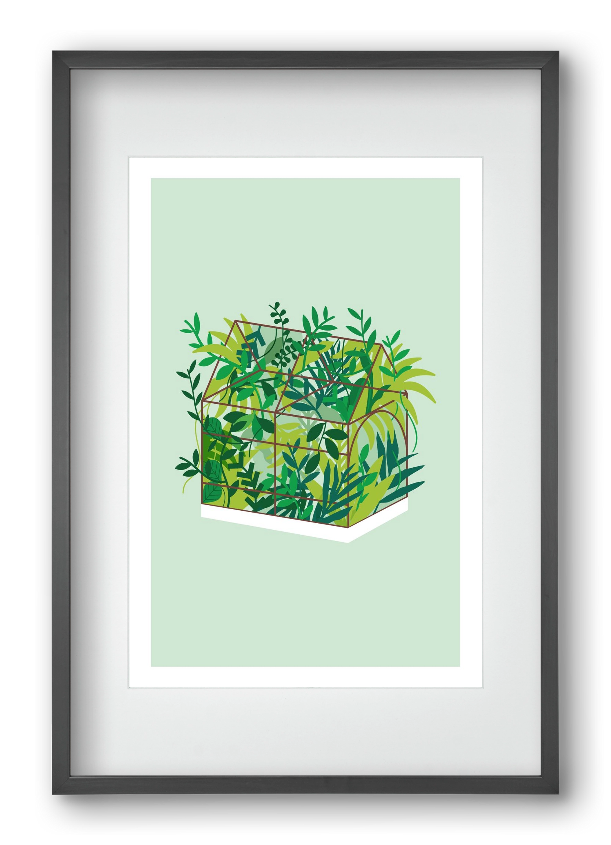 Greenhouse, 40x60 cm (30x45 cm), Fekete keret, paszpartuval