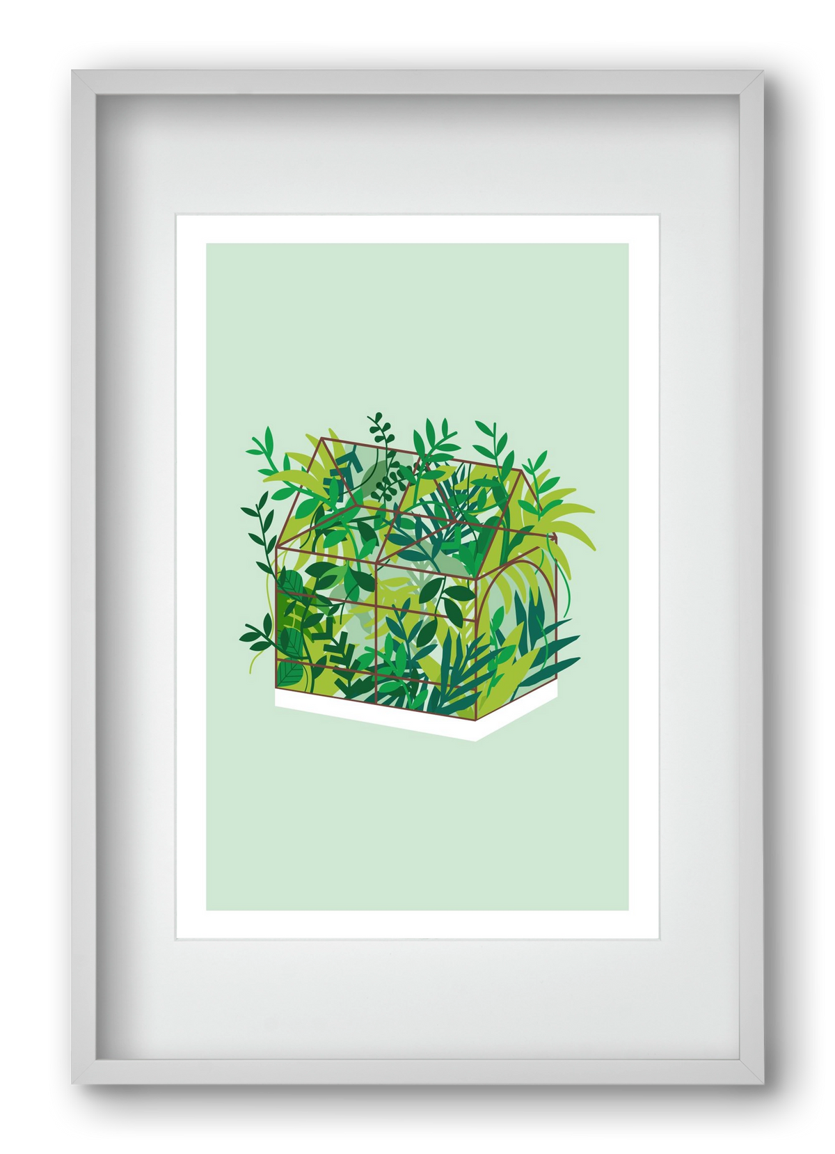 Greenhouse, 40x60 cm (30x45 cm), Fehér keret, paszpartuval