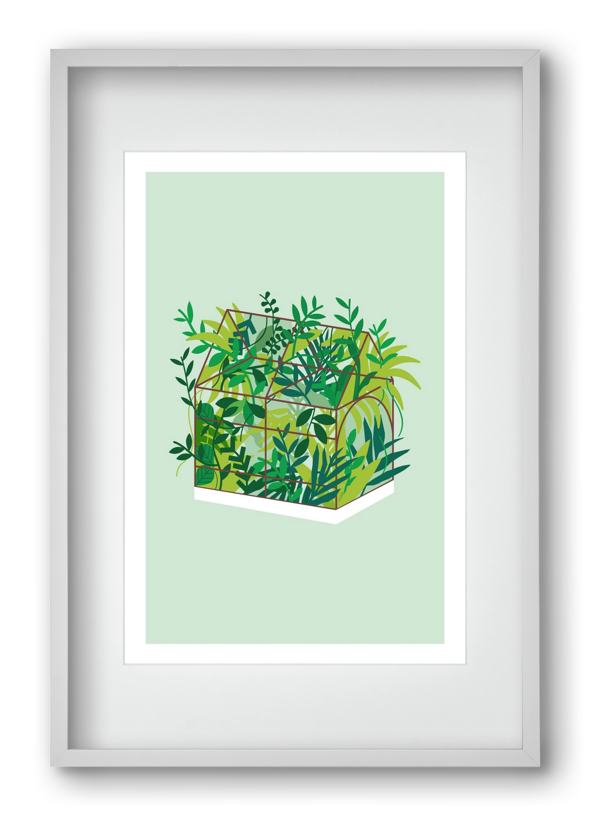 Greenhouse, 40x60 cm (30x45 cm), Fehér keret, paszpartuval