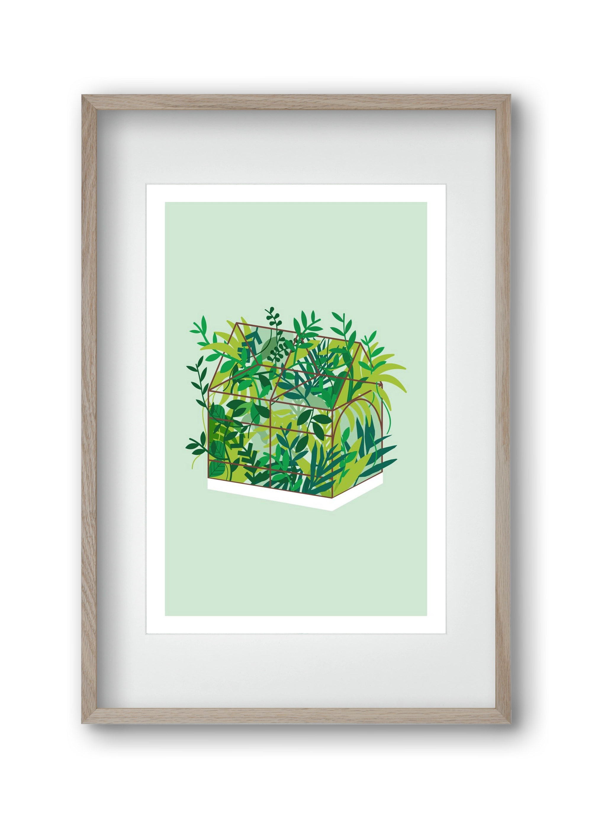 Greenhouse, 30x45 cm (20x30 cm), Tölgy keret, paszpartuval