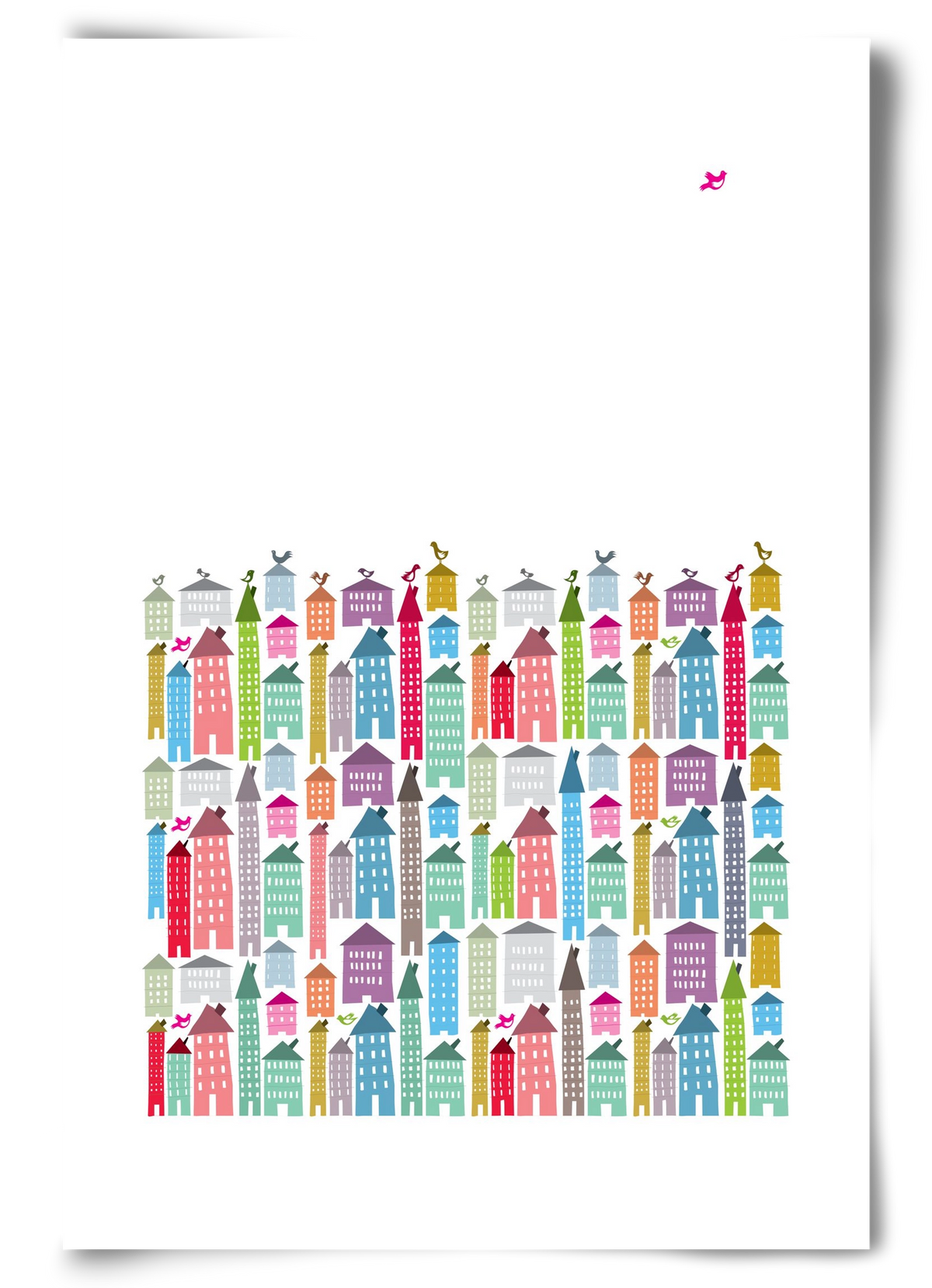 Houses and Birds, 60x90 cm, Keret nélkül