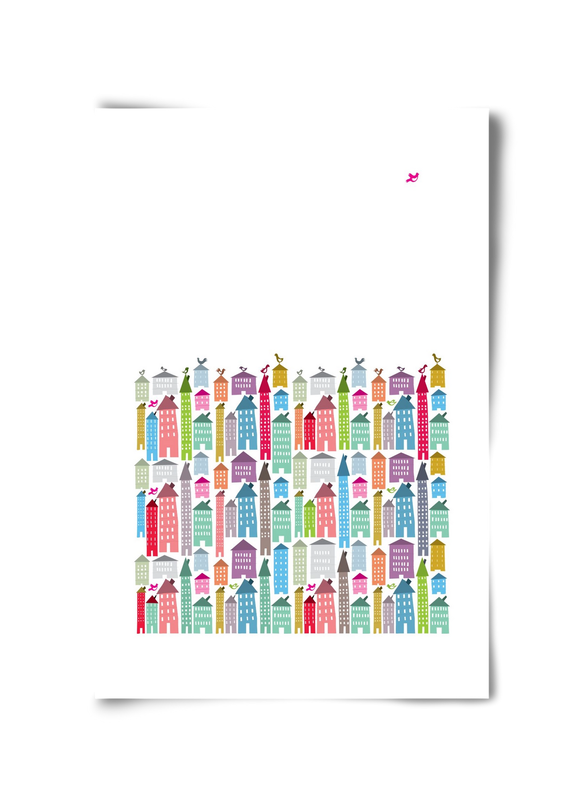 Houses and Birds, 30x45 cm, Keret nélkül