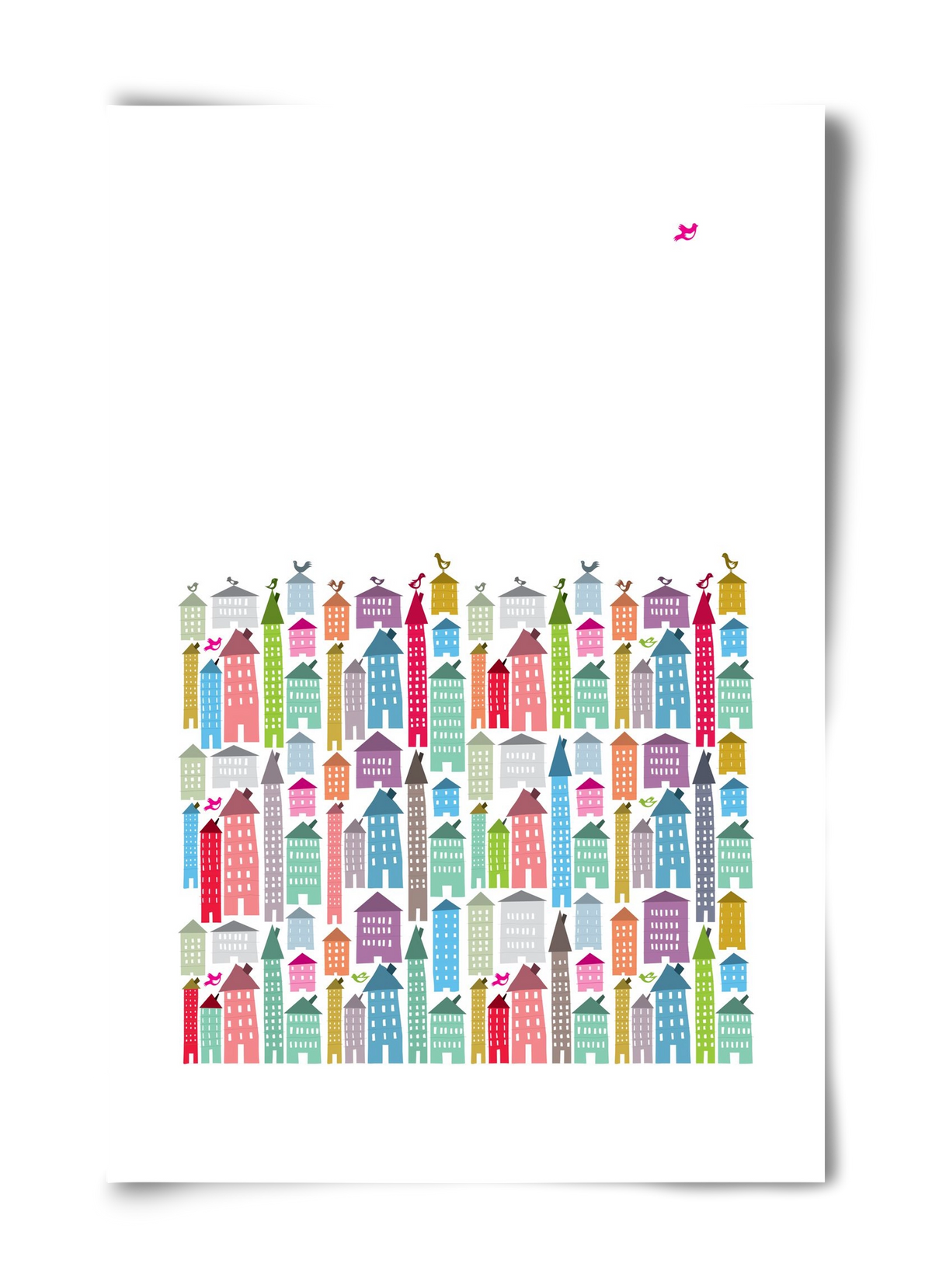 Houses and Birds, 40x60 cm, Keret nélkül