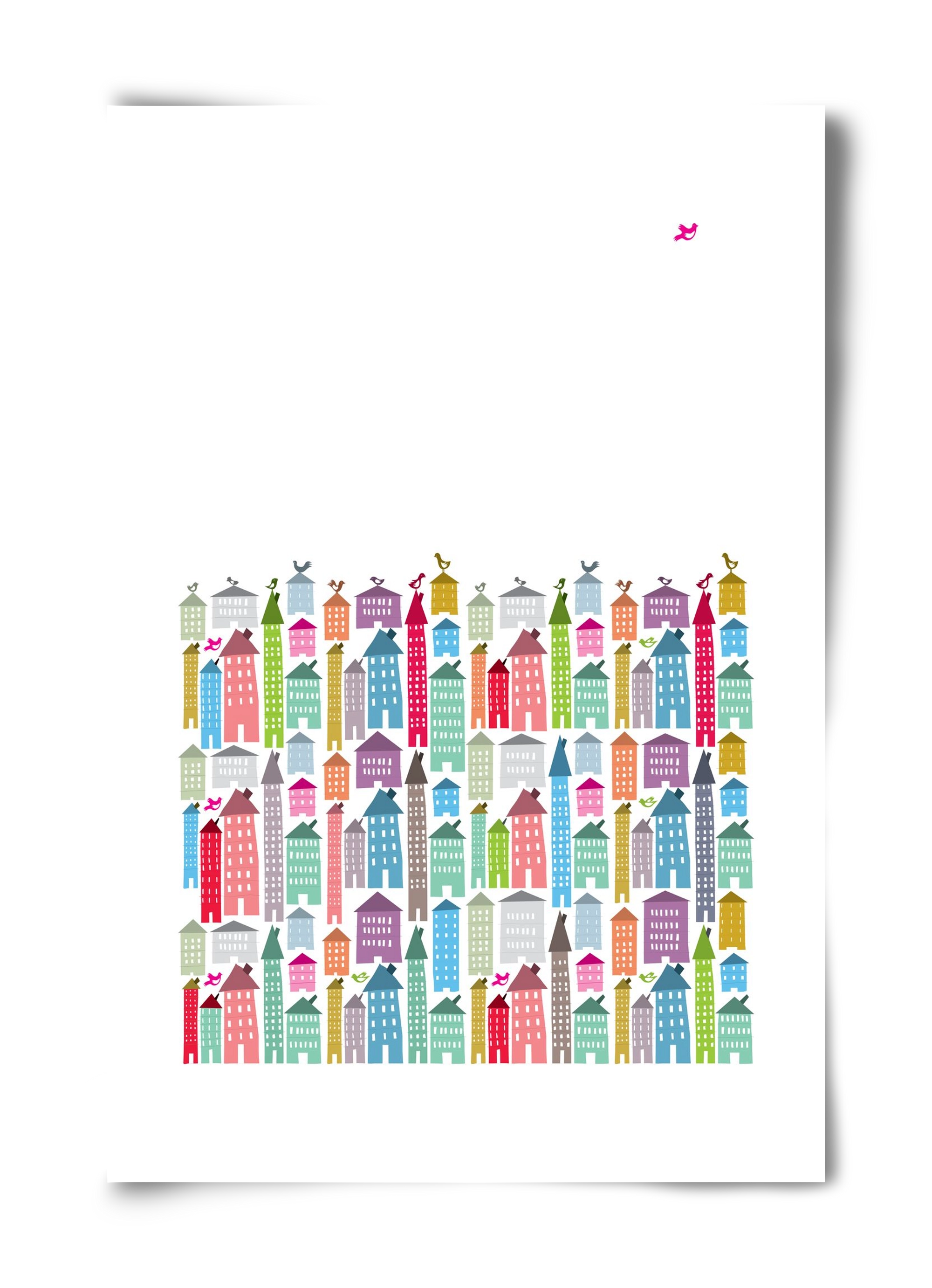 Houses and Birds, 40x60 cm, Keret nélkül