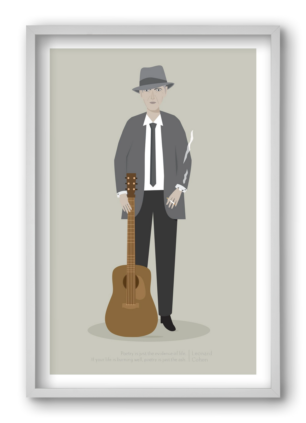 Leonard, 40x60 cm (40x60 cm), Fehér keret