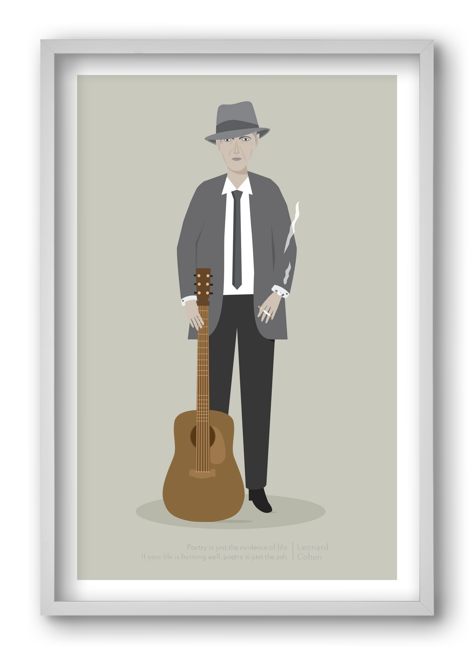 Leonard, 40x60 cm (40x60 cm), Fehér keret