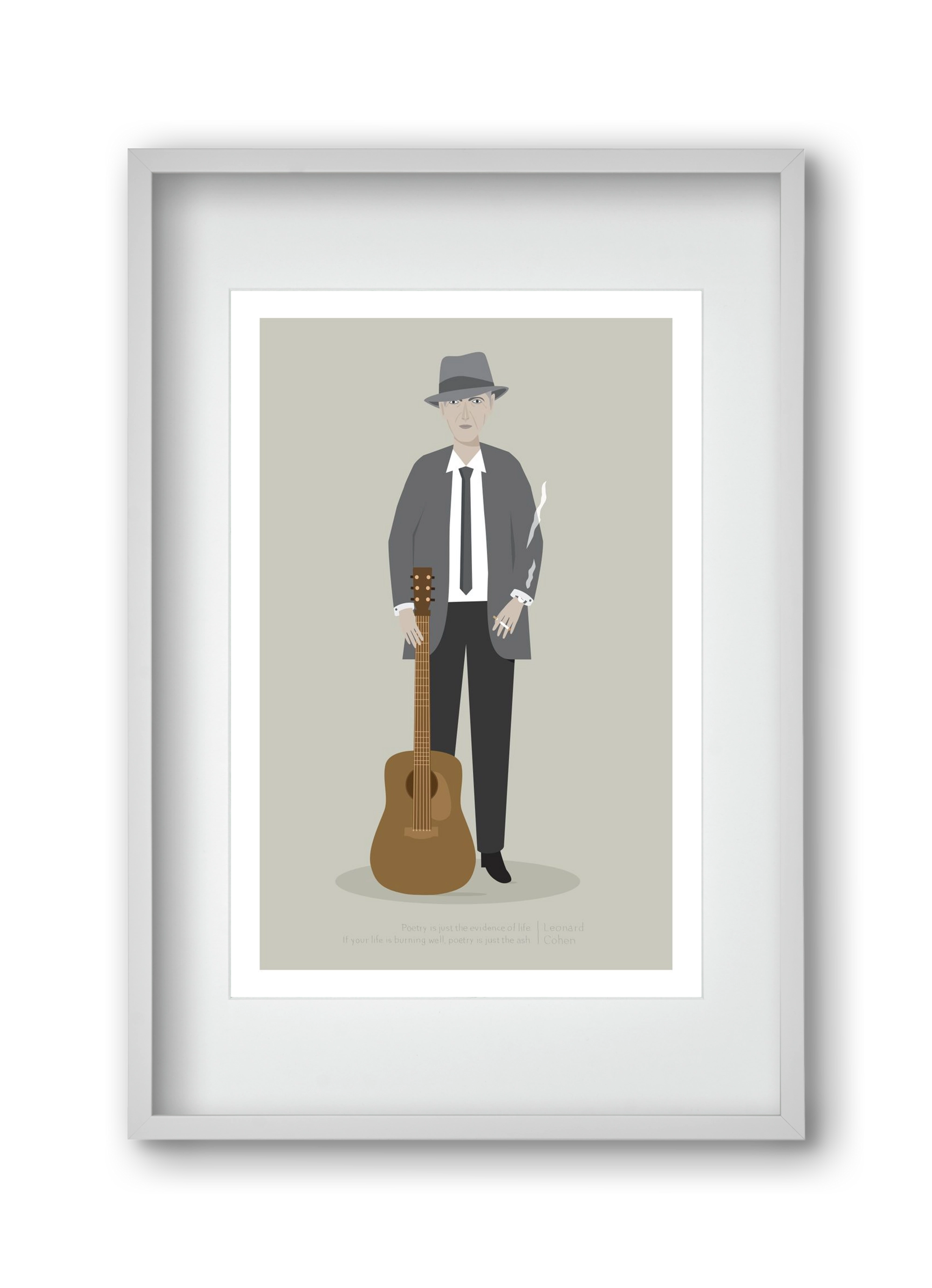 Leonard, 30x45 cm (20x30 cm), Fehér keret, paszpartuval