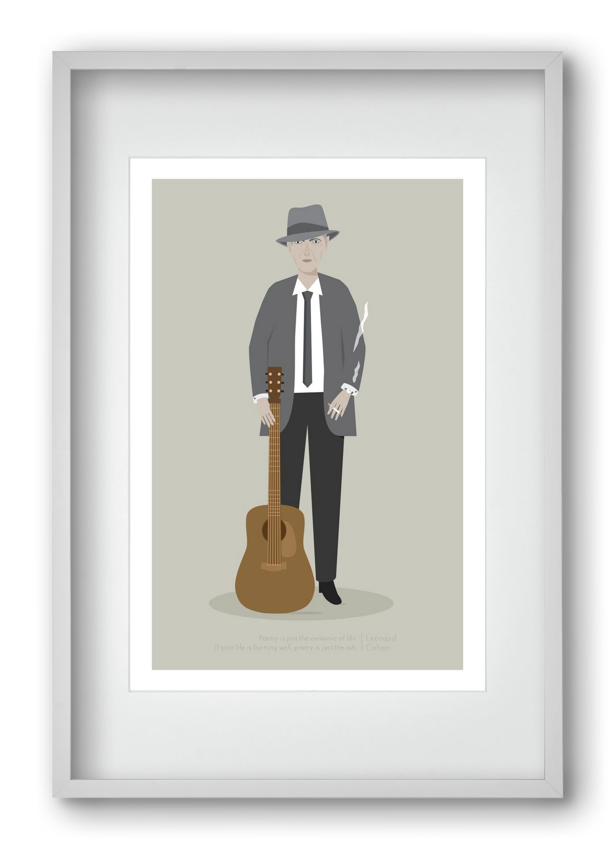 Leonard, 40x60 cm (30x45 cm), Fehér keret, paszpartuval