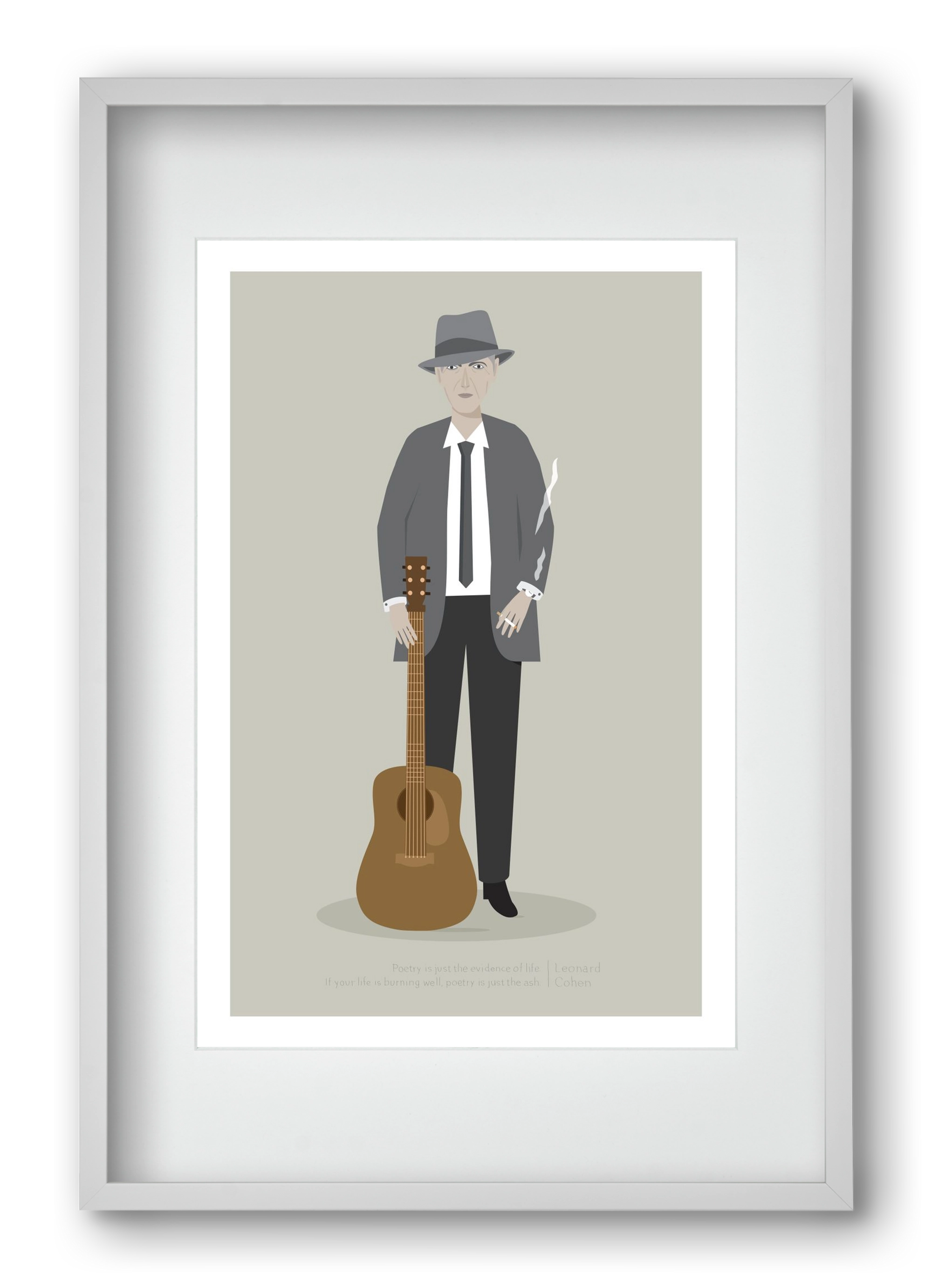 Leonard, 40x60 cm (30x45 cm), Fehér keret, paszpartuval