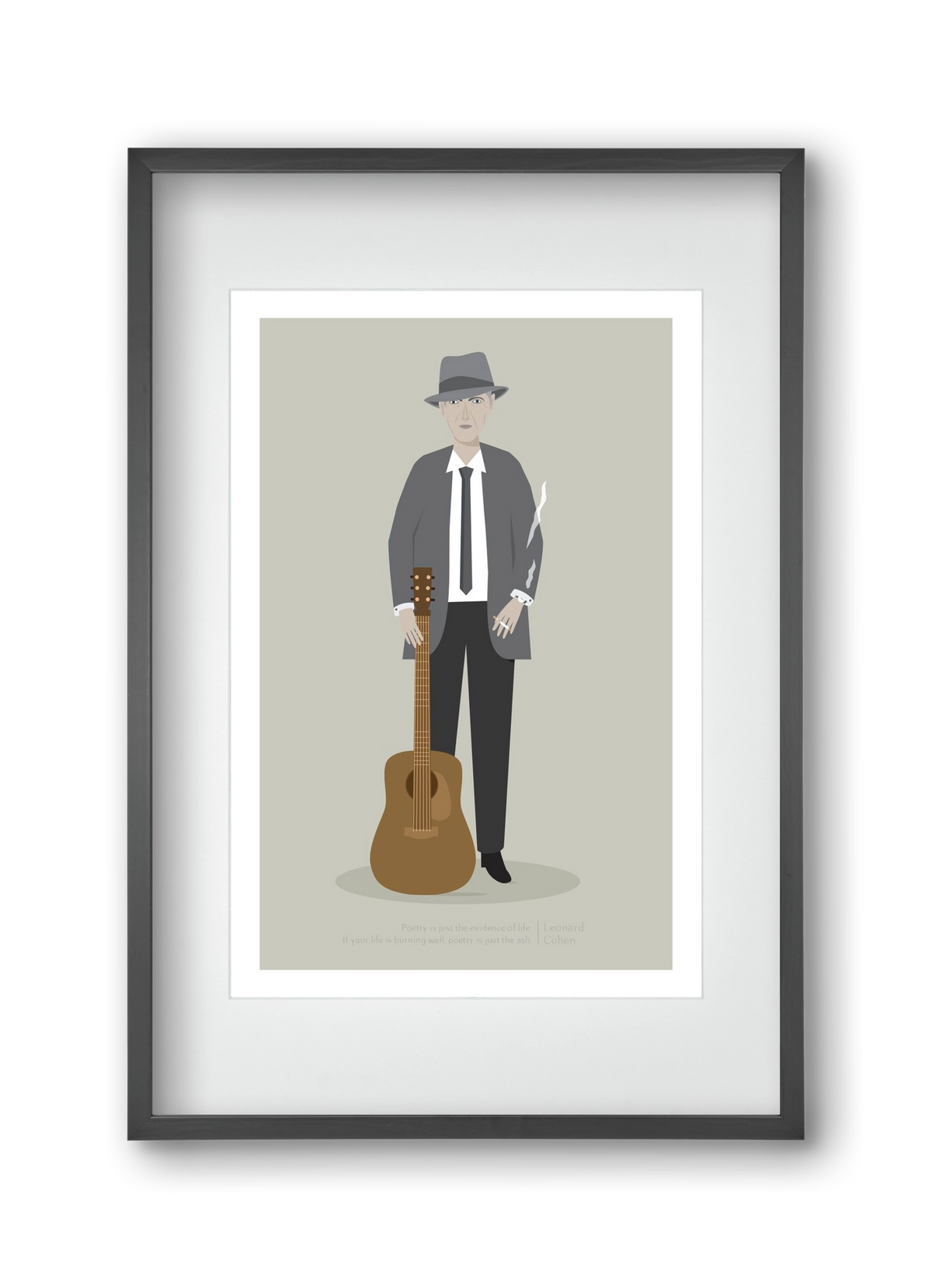 Leonard, 30x45 cm (20x30 cm), Fekete keret, paszpartuval