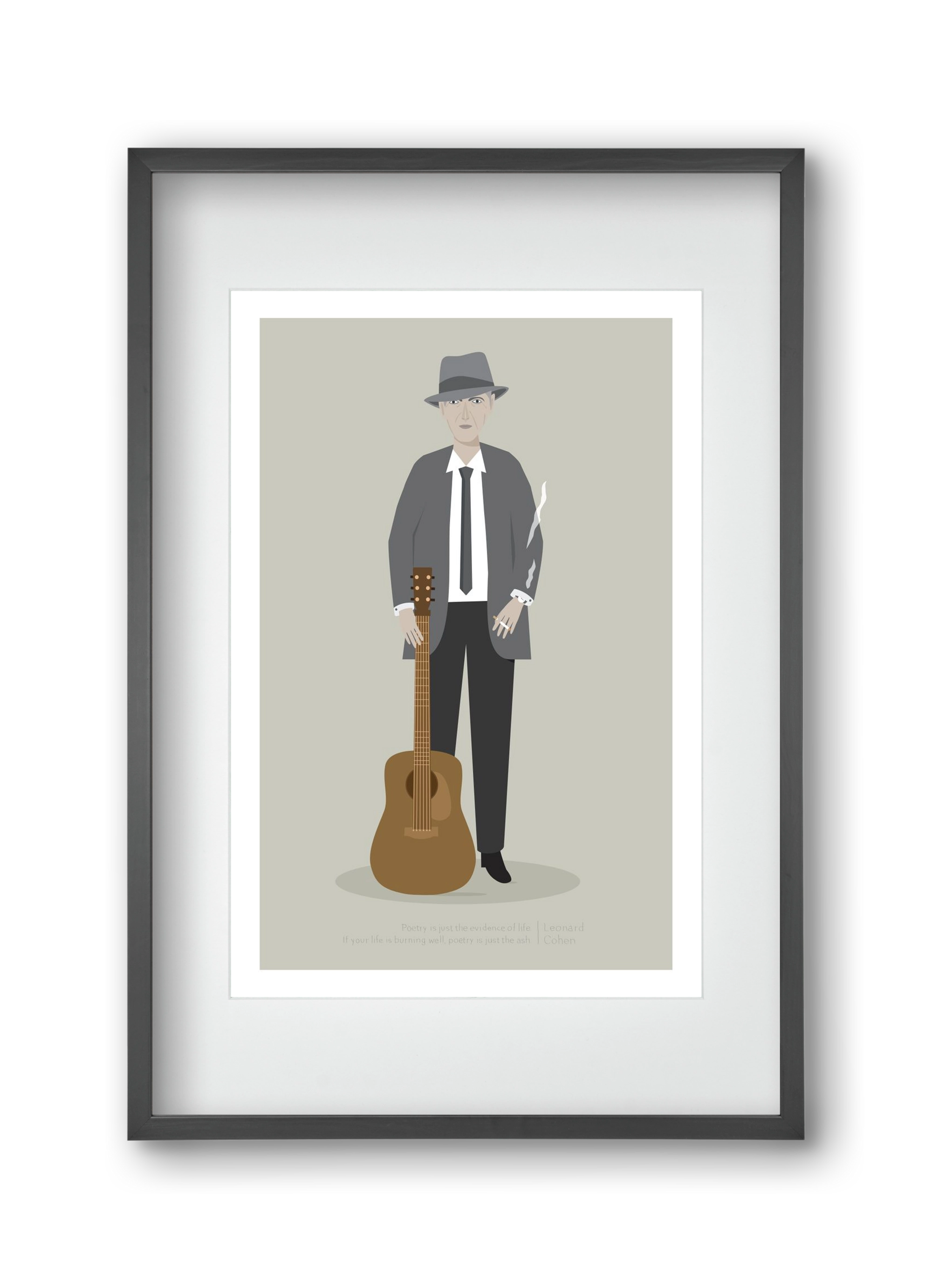 Leonard, 30x45 cm (20x30 cm), Fekete keret, paszpartuval