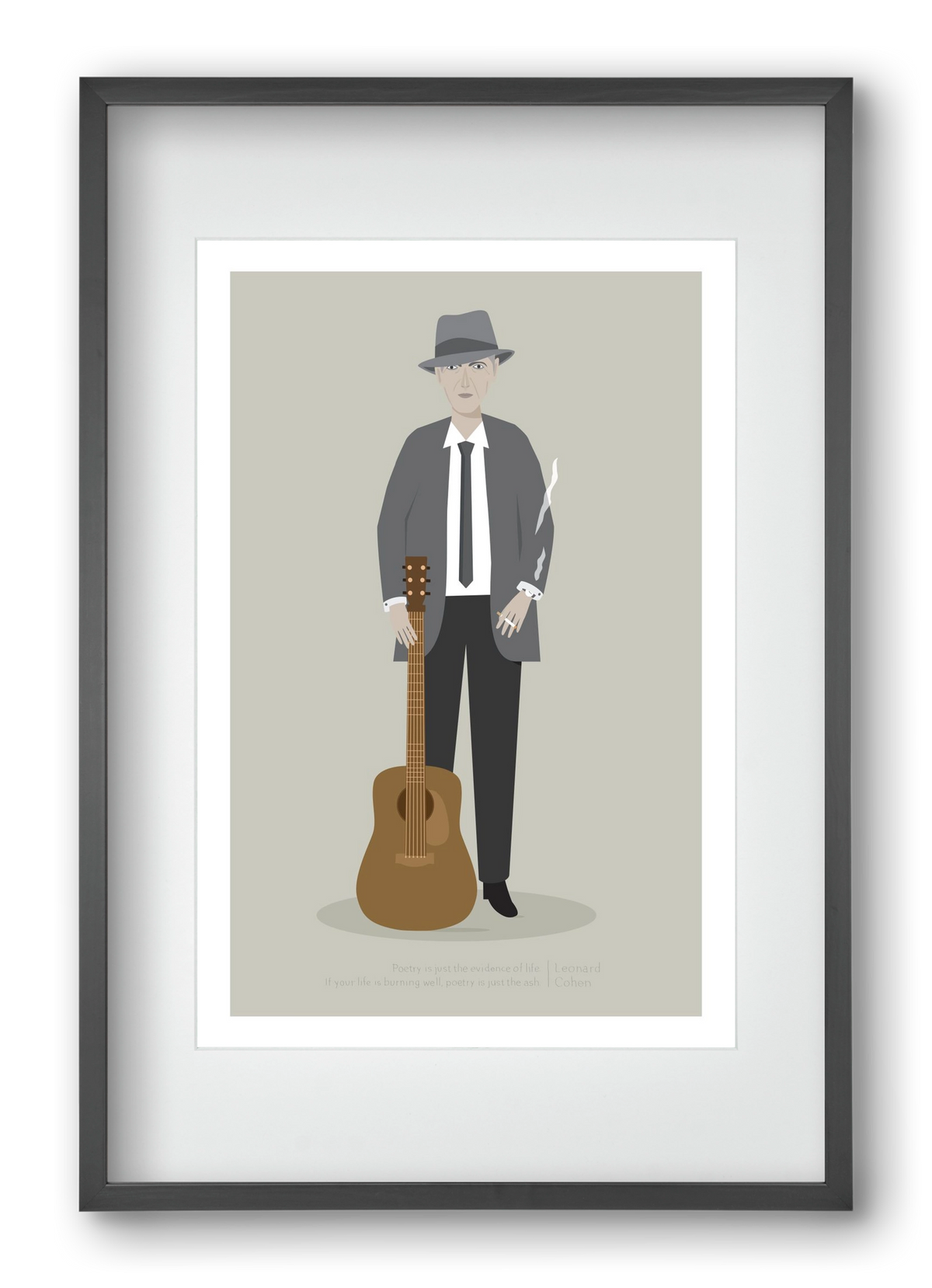 Leonard, 40x60 cm (30x45 cm), Fekete keret, paszpartuval