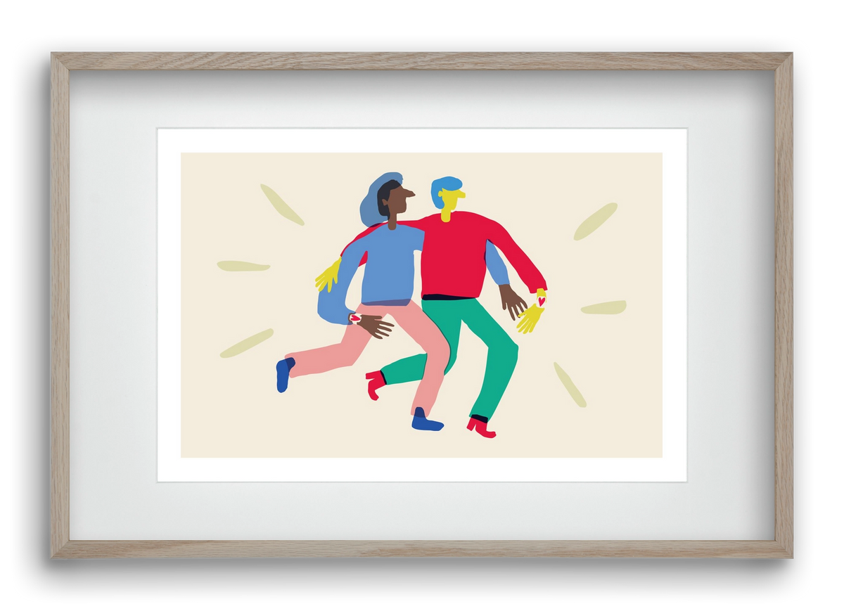 Love Print, 60x40 cm (45x30 cm), Tölgy keret, paszpartuval