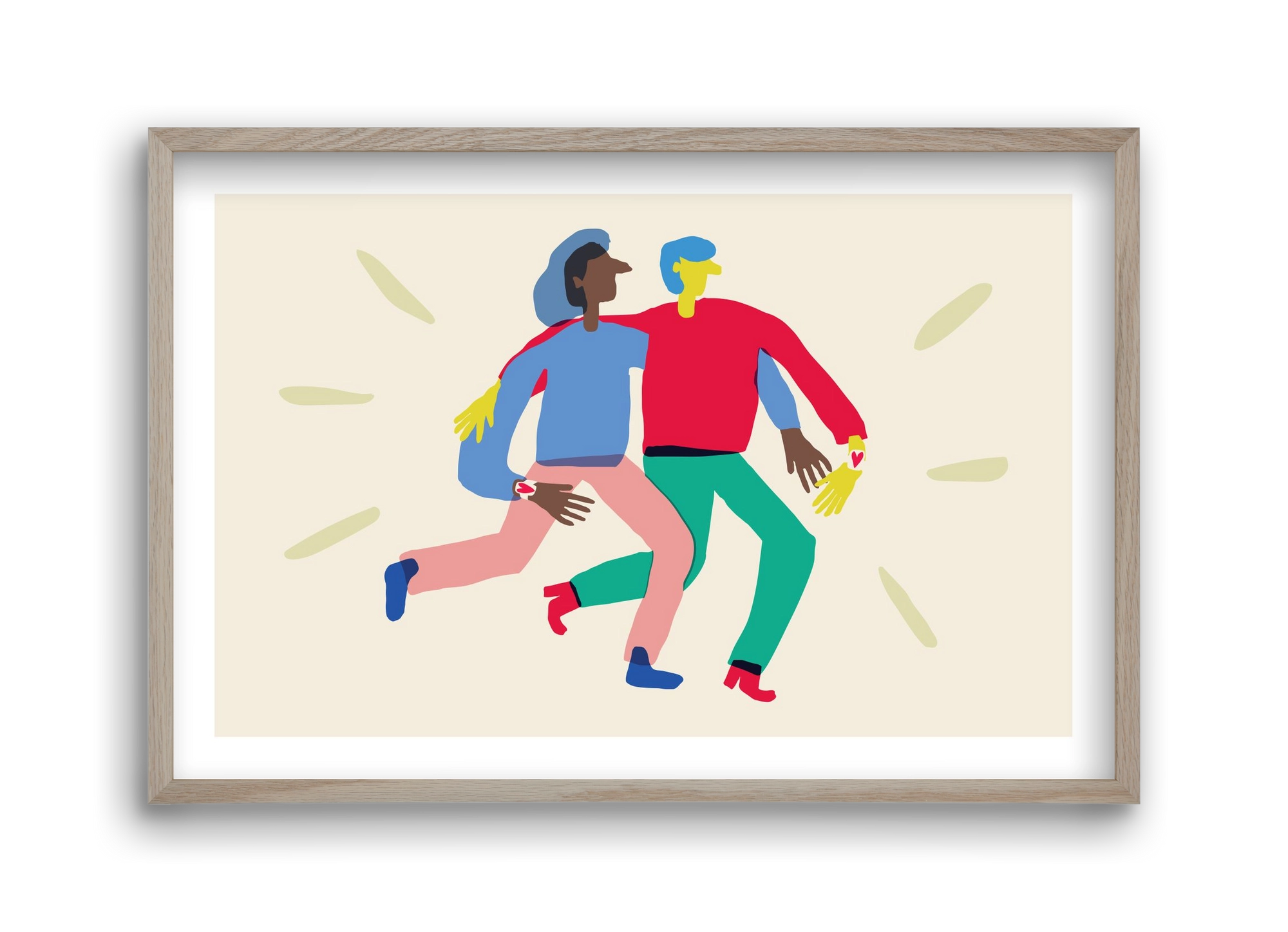 Love Print, 45x30 cm (45x30 cm), Tölgy keret