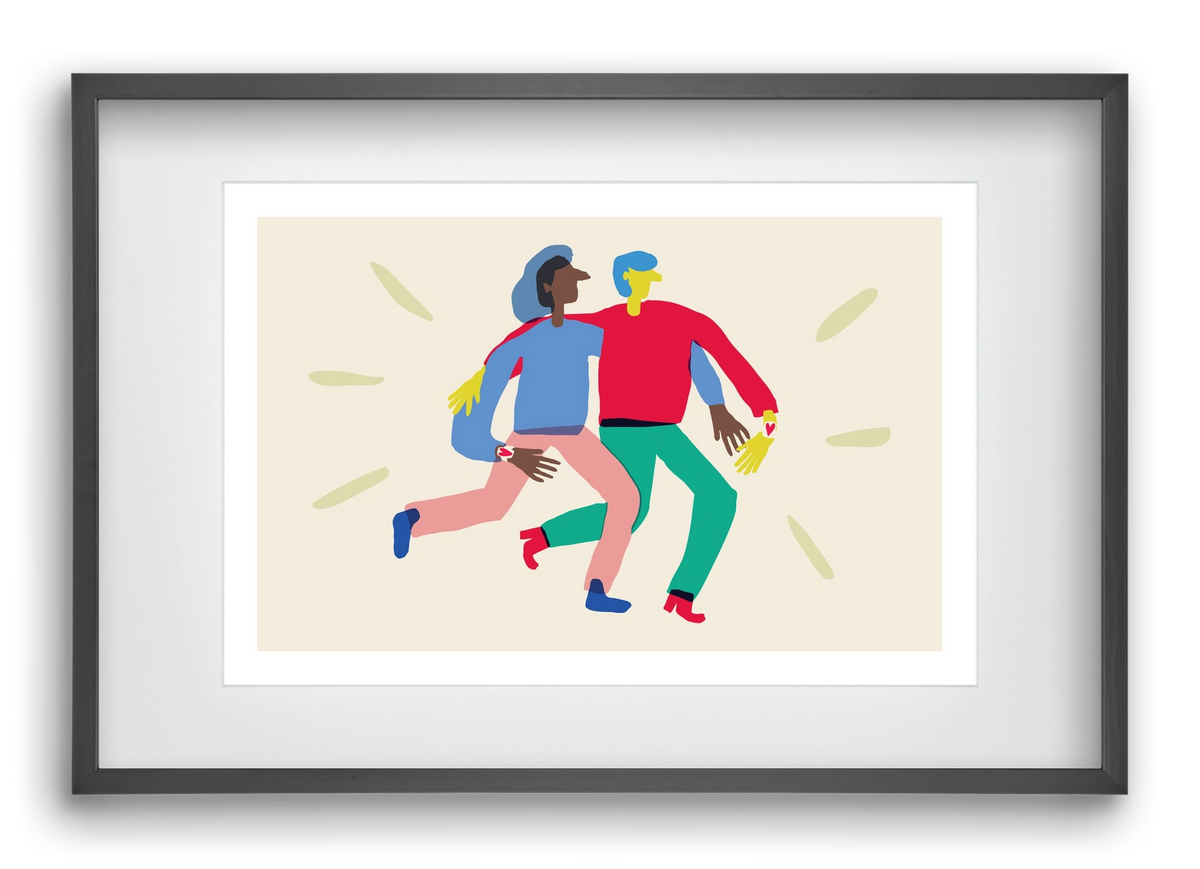 Love Print, 60x40 cm (45x30 cm), Fekete keret, paszpartuval