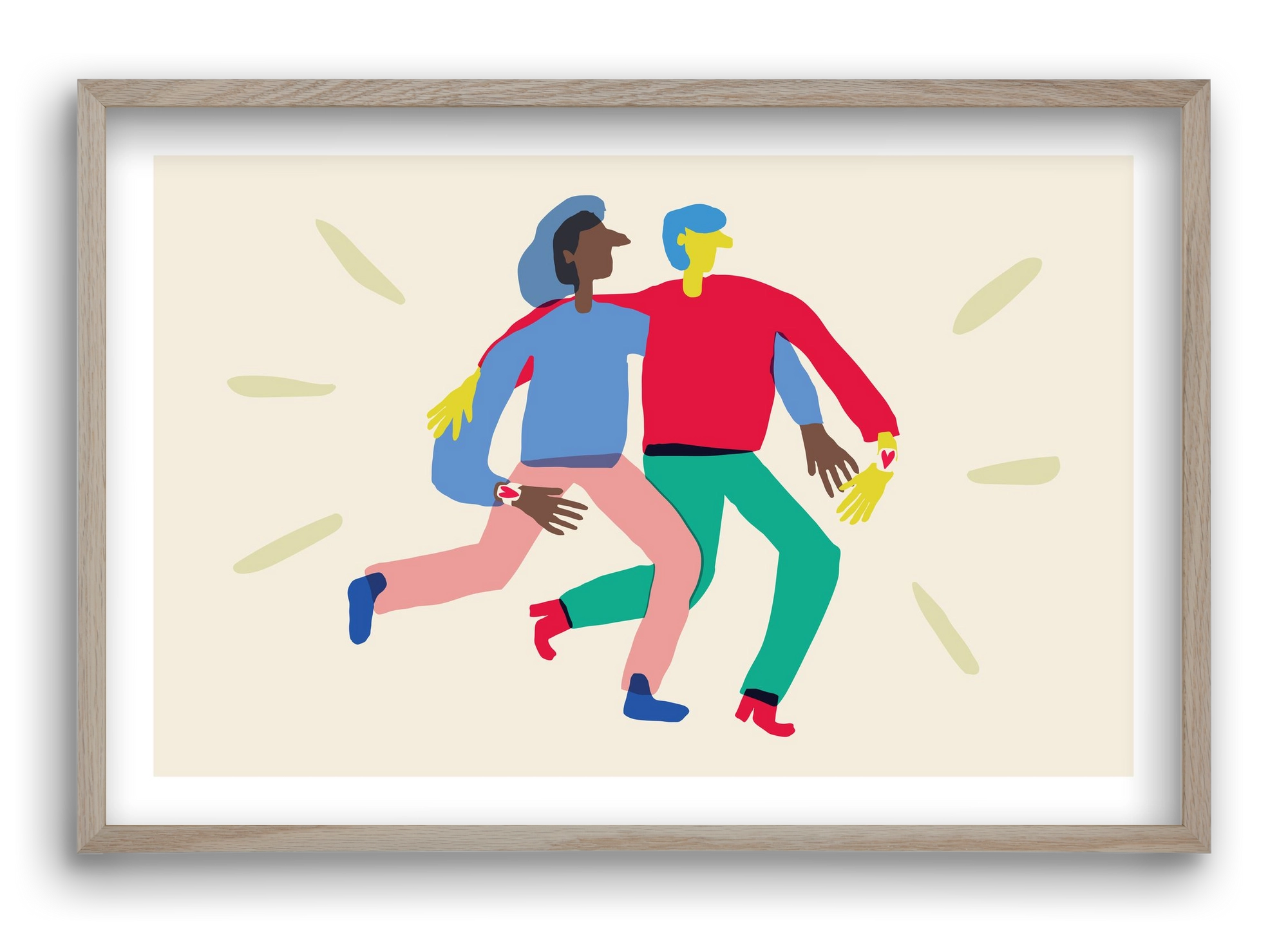 Love Print, 60x40 cm (60x40 cm), Tölgy keret