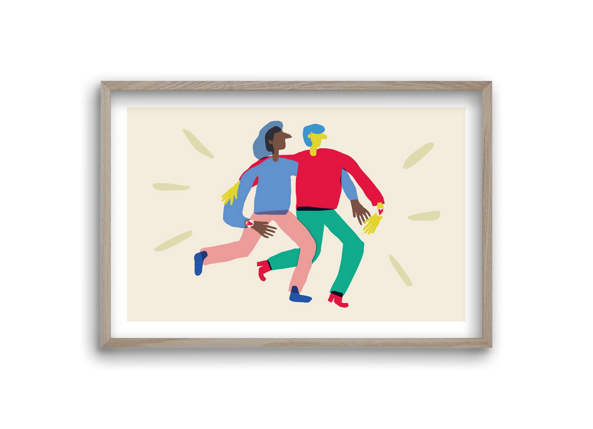 Love Print, 30x20 cm (30x20 cm), Tölgy keret