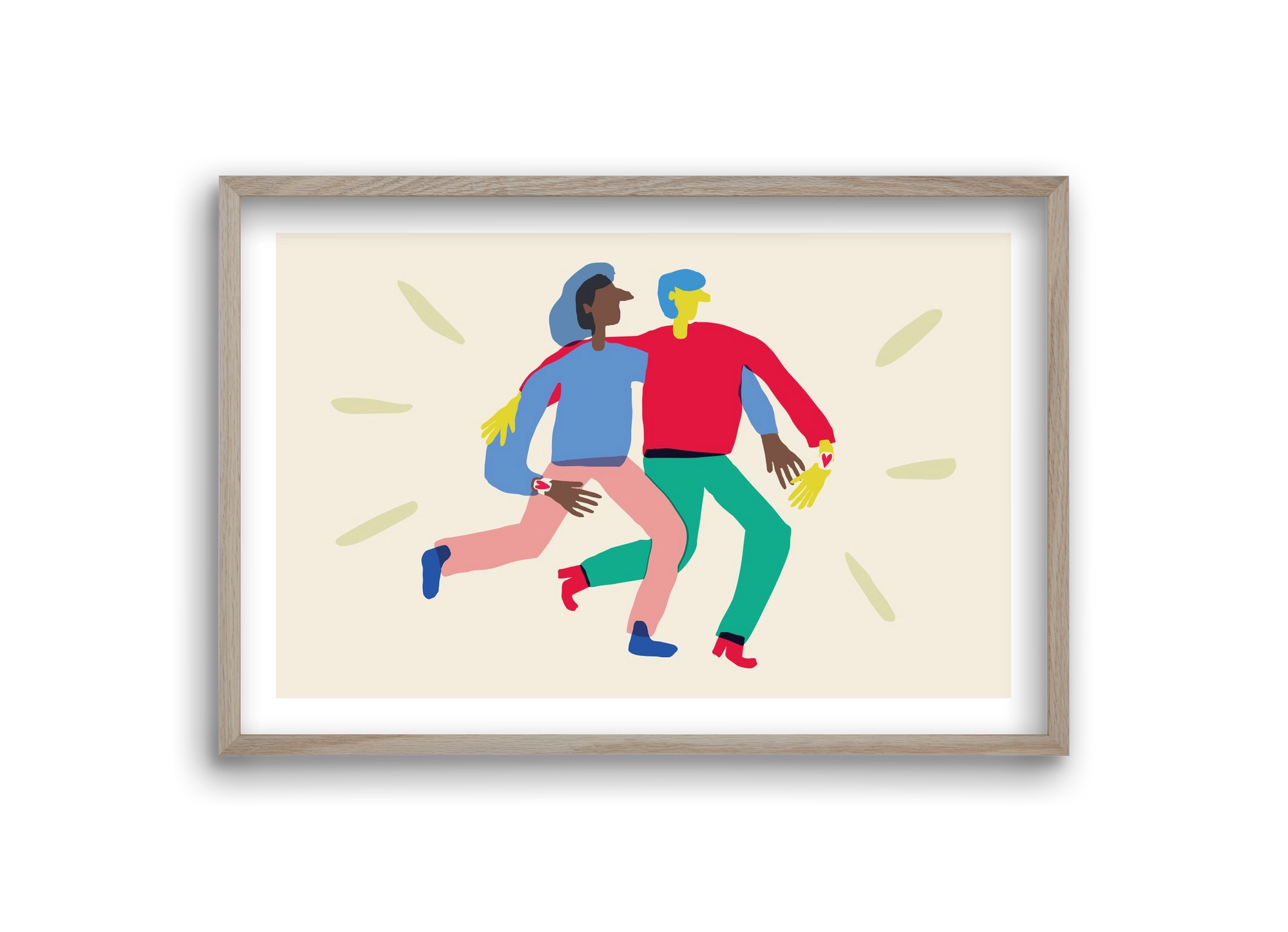 Love Print, 30x20 cm (30x20 cm), Tölgy keret