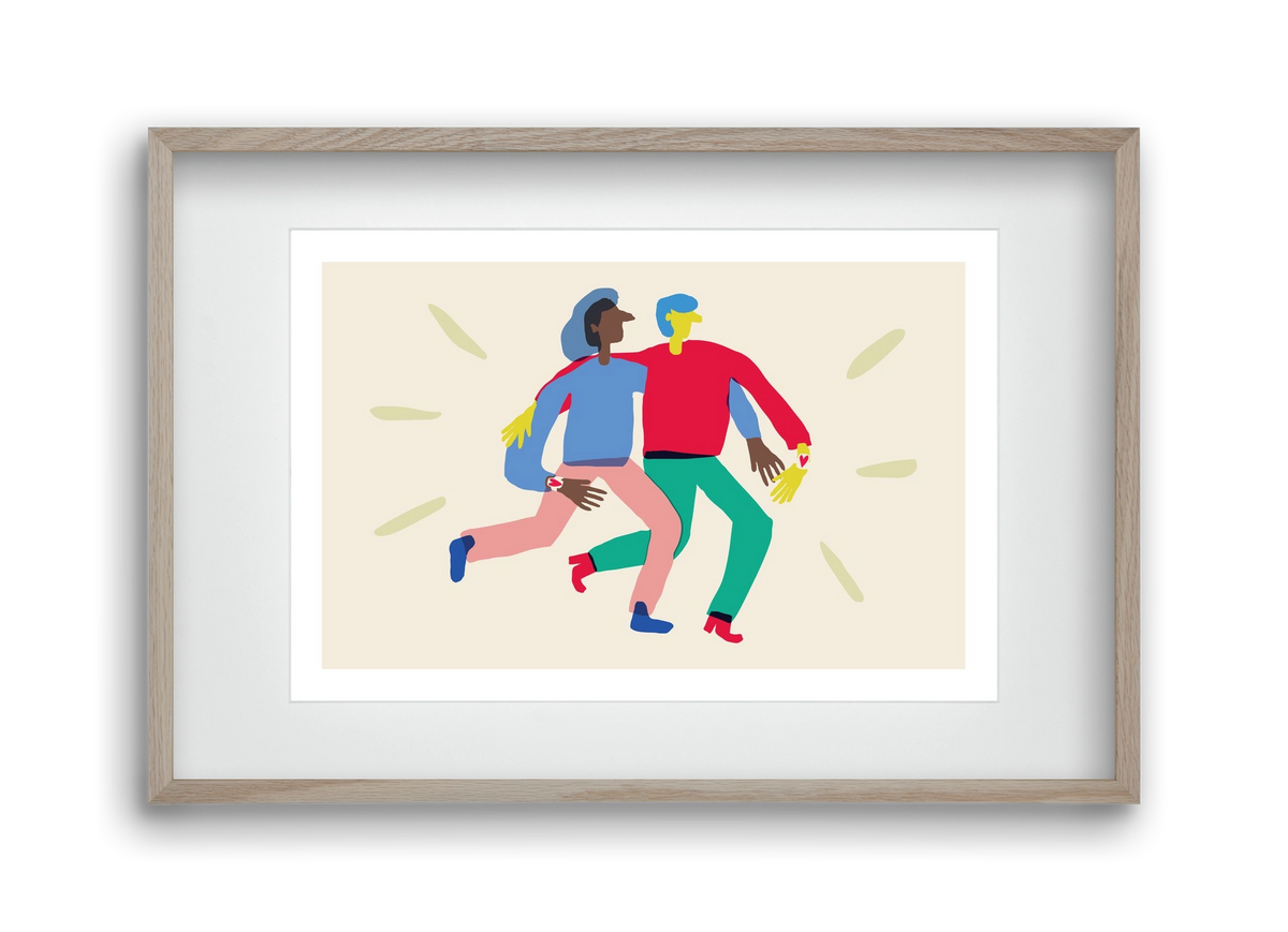 Love Print, 45x30 cm (30x20 cm), Tölgy keret, paszpartuval