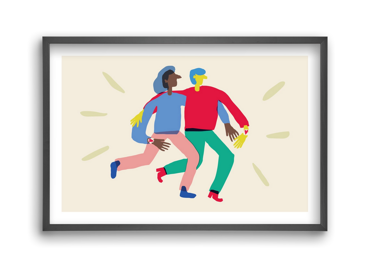 Love Print, 45x30 cm (45x30 cm), Fekete keret