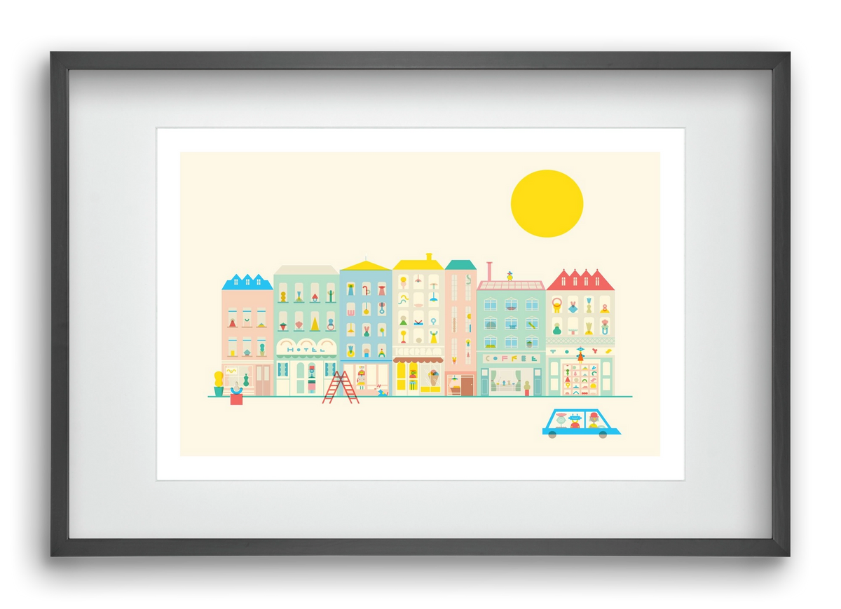 Neighborhood , 60x40 cm (45x30 cm), Fekete keret, paszpartuval