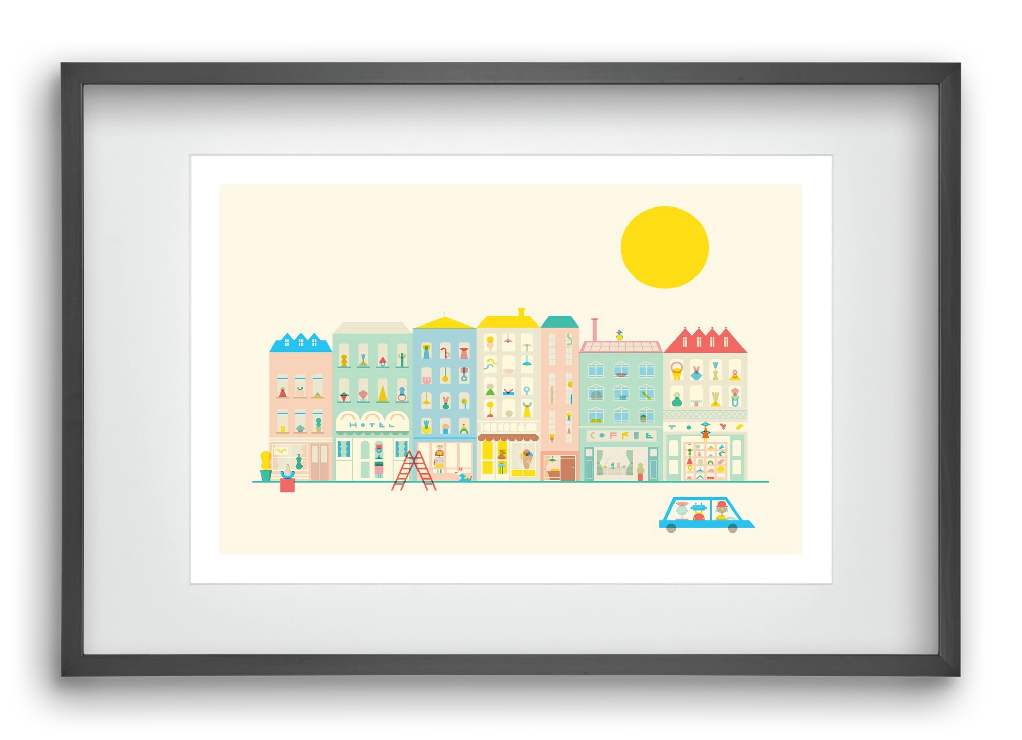 Neighborhood , 60x40 cm (45x30 cm), Fekete keret, paszpartuval