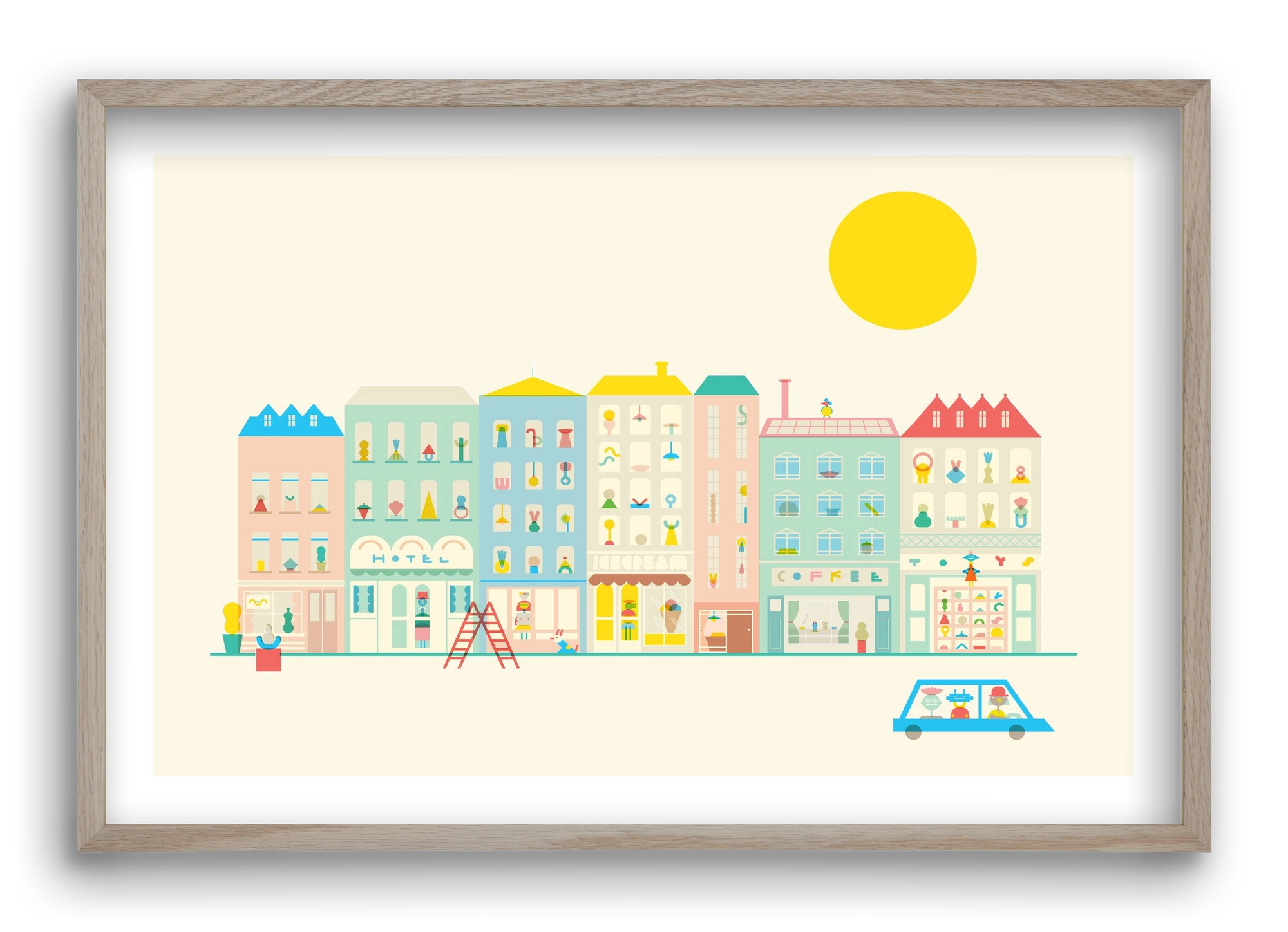 Neighborhood , 60x40 cm (60x40 cm), Tölgy keret