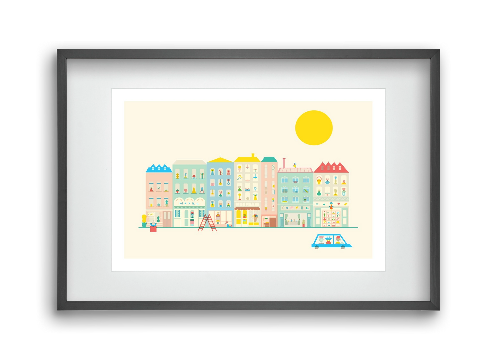 Neighborhood , 45x30 cm (30x20 cm), Fekete keret, paszpartuval