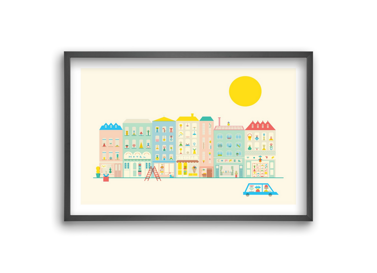 Neighborhood , 30x20 cm (30x20 cm), Fekete keret