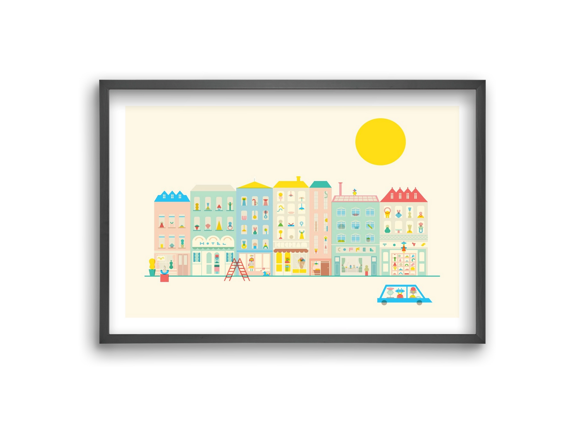 Neighborhood , 30x20 cm (30x20 cm), Fekete keret