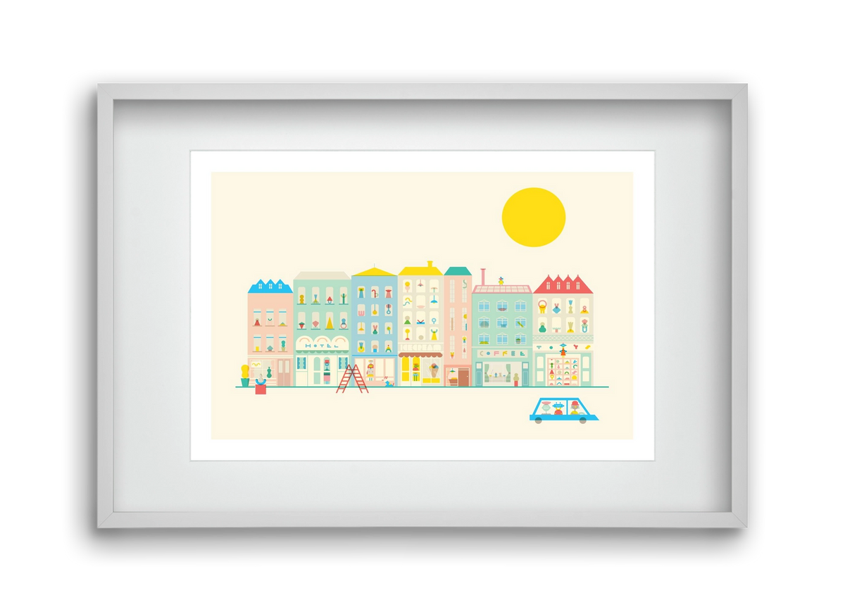 Neighborhood , 45x30 cm (30x20 cm), Fehér keret, paszpartuval