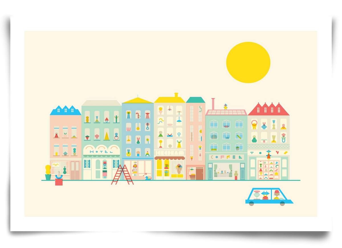 Neighborhood , 90x60 cm, Keret nélkül