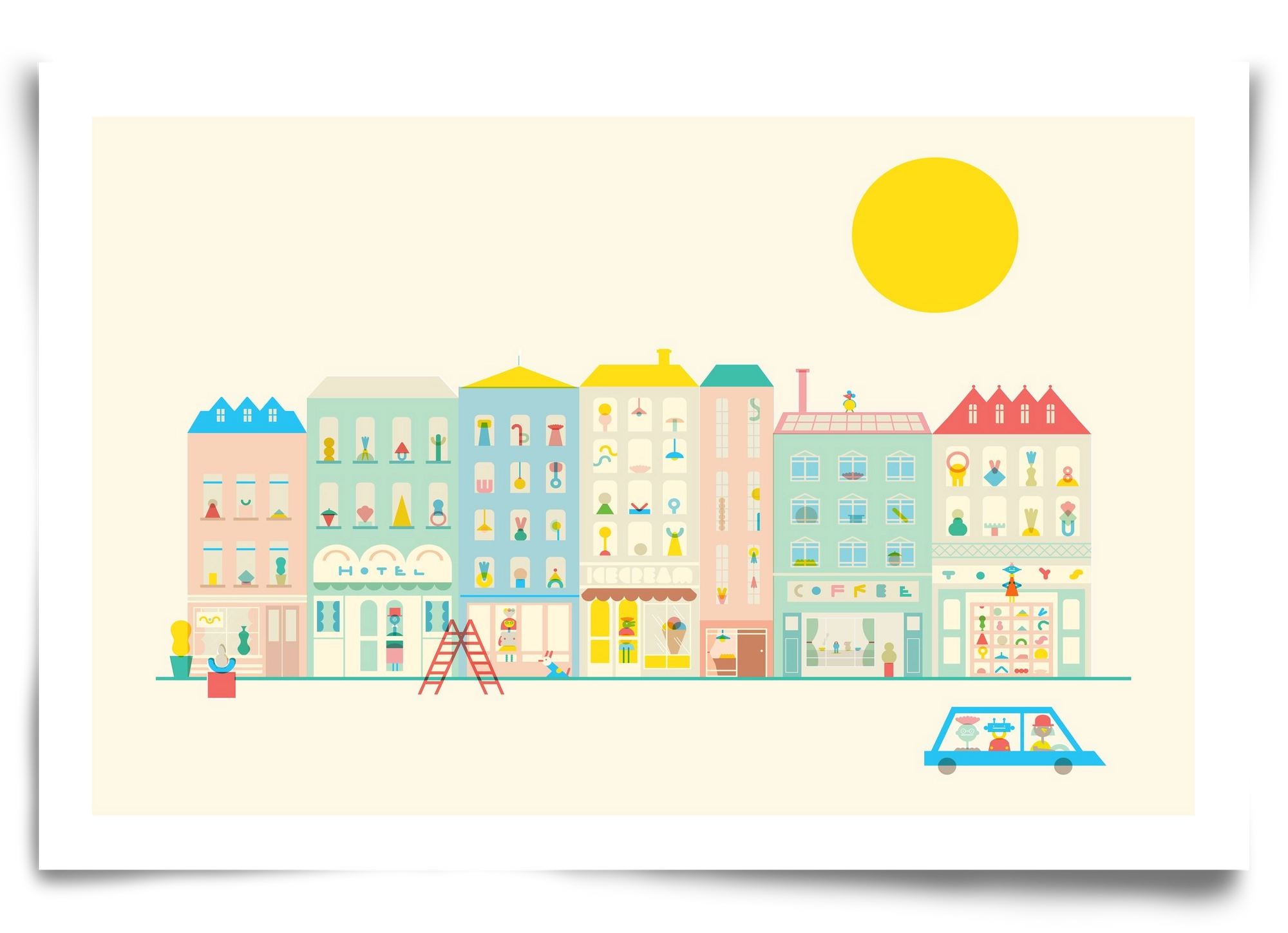 Neighborhood , 90x60 cm, Keret nélkül