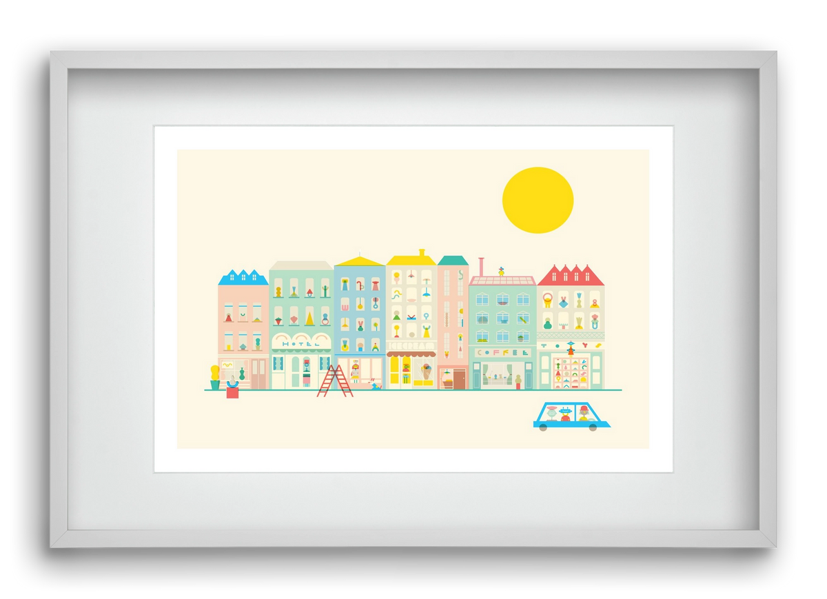 Neighborhood , 60x40 cm (45x30 cm), Fehér keret, paszpartuval