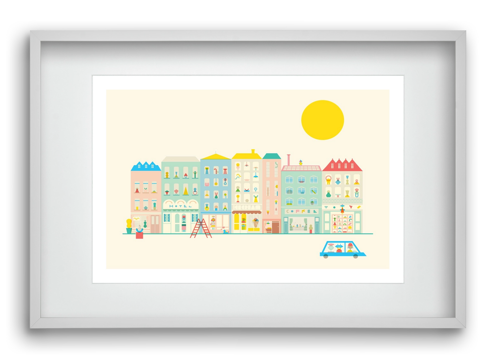 Neighborhood , 60x40 cm (45x30 cm), Fehér keret, paszpartuval